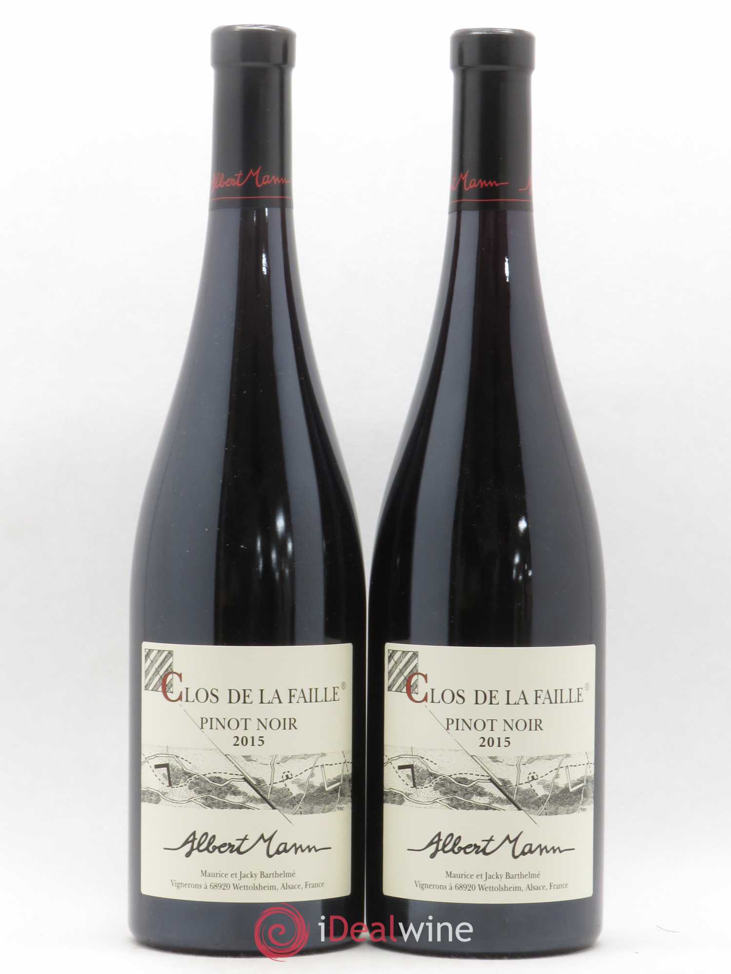 Alsace Pinot Noir Clos de la Faille Albert Mann 2015 - Lot de 2 bouteilles - 0