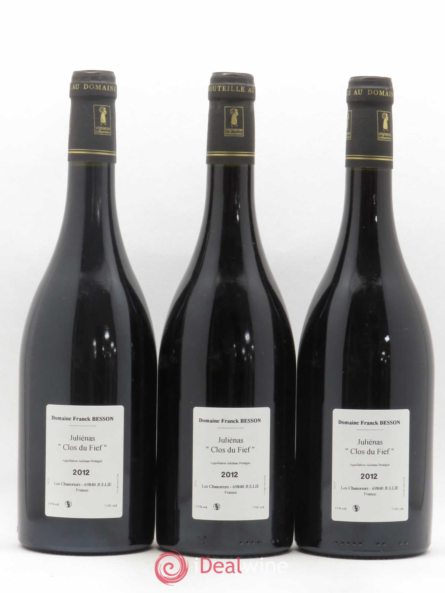 Juliénas Le Clos du Fief Domaine Franck Besson 2012 - Posten von 3 Flaschen - 1