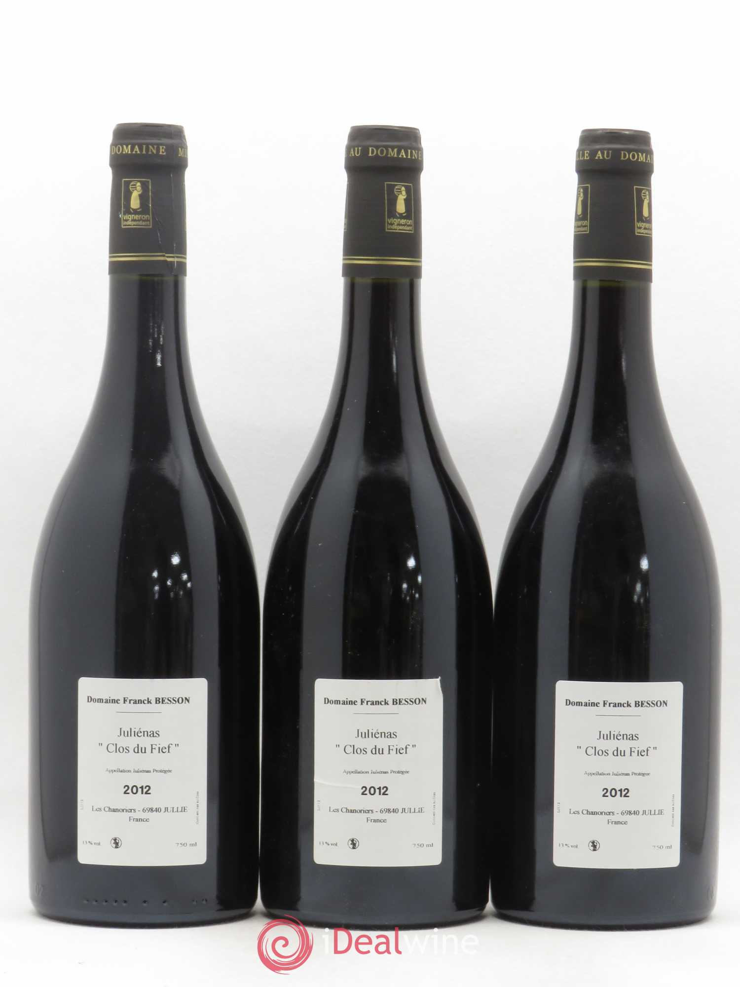Juliénas Le Clos du Fief Domaine Franck Besson 2012 - Lot de 3 bouteilles - 1