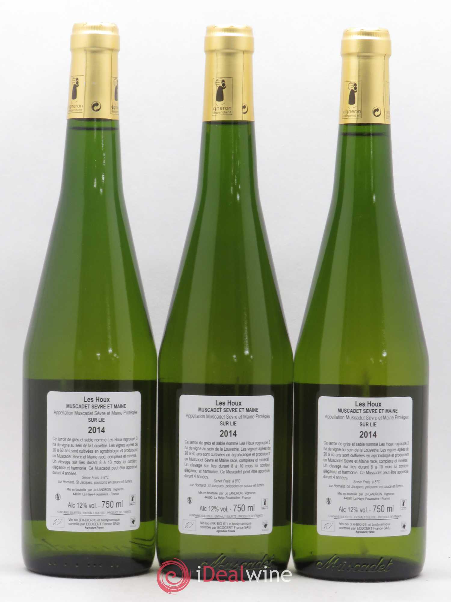 Muscadet-Sèvre-et-Maine Les Houx Jo Landron 2014 - Lot de 3 bouteilles - 1