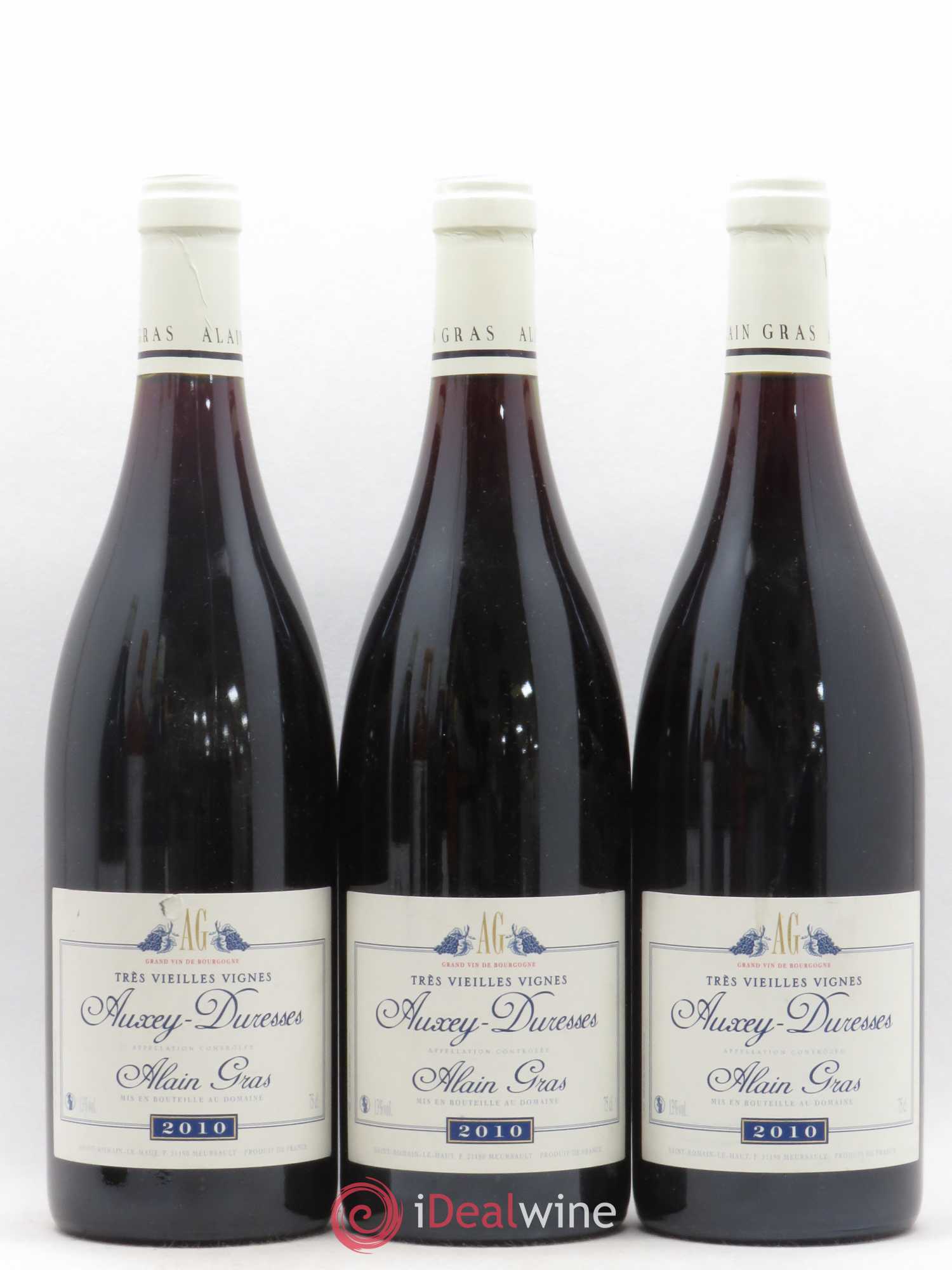 Auxey-Duresses Très Vieilles Vignes Alain Gras 2010 - Lot de 3 bouteilles - 0