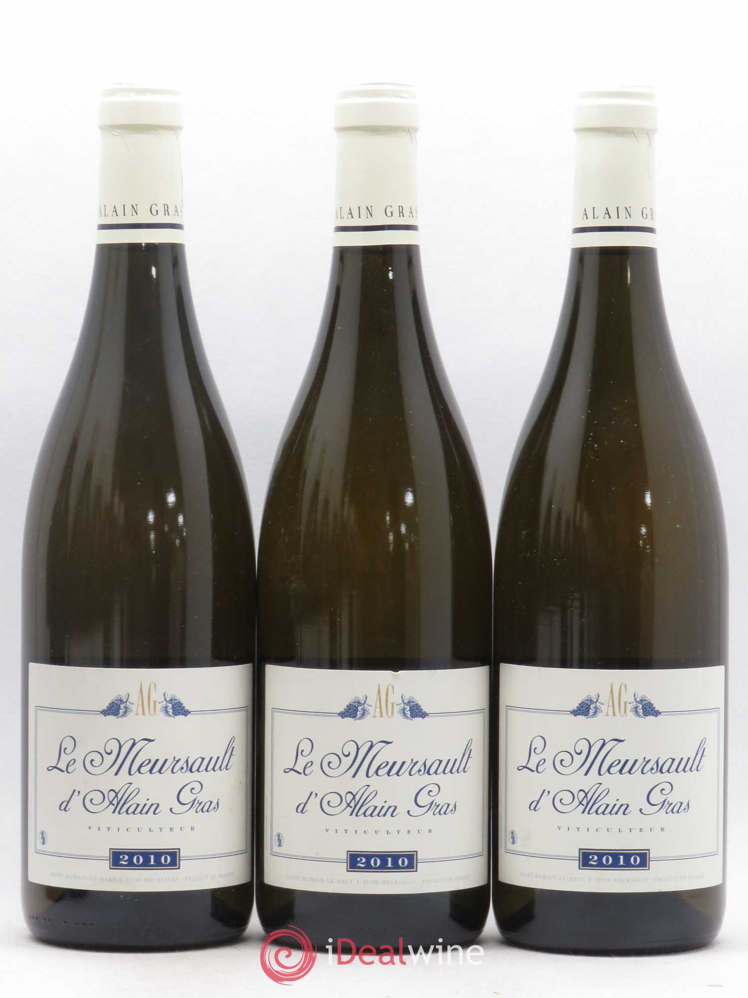 Meursault Les Tillets Alain Gras 2010 - Lot de 3 bouteilles - 0
