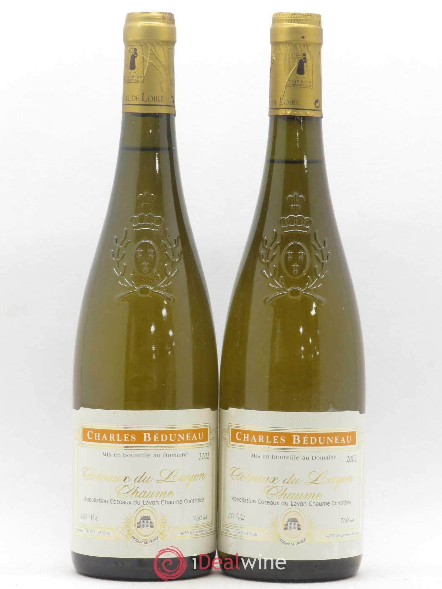 Coteaux du Layon Chaume Charles Béduneau 2002 - Lot of 2 bottles - 0