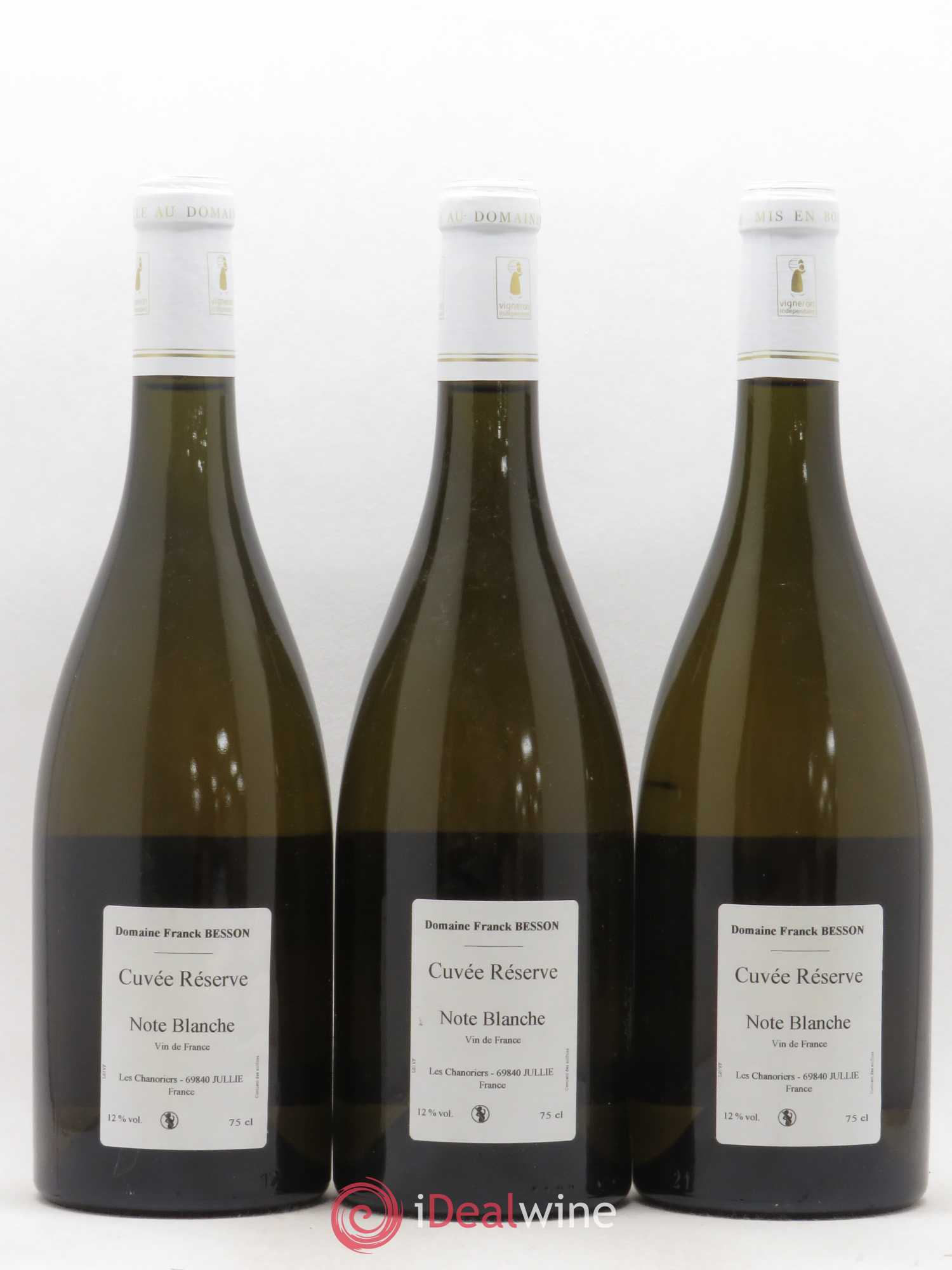 Vin de France Cuvée réserve Note Blanche Terre de Granit Vieilles vignes Domaine Franck Besson - Posten von 3 Flaschen - 1