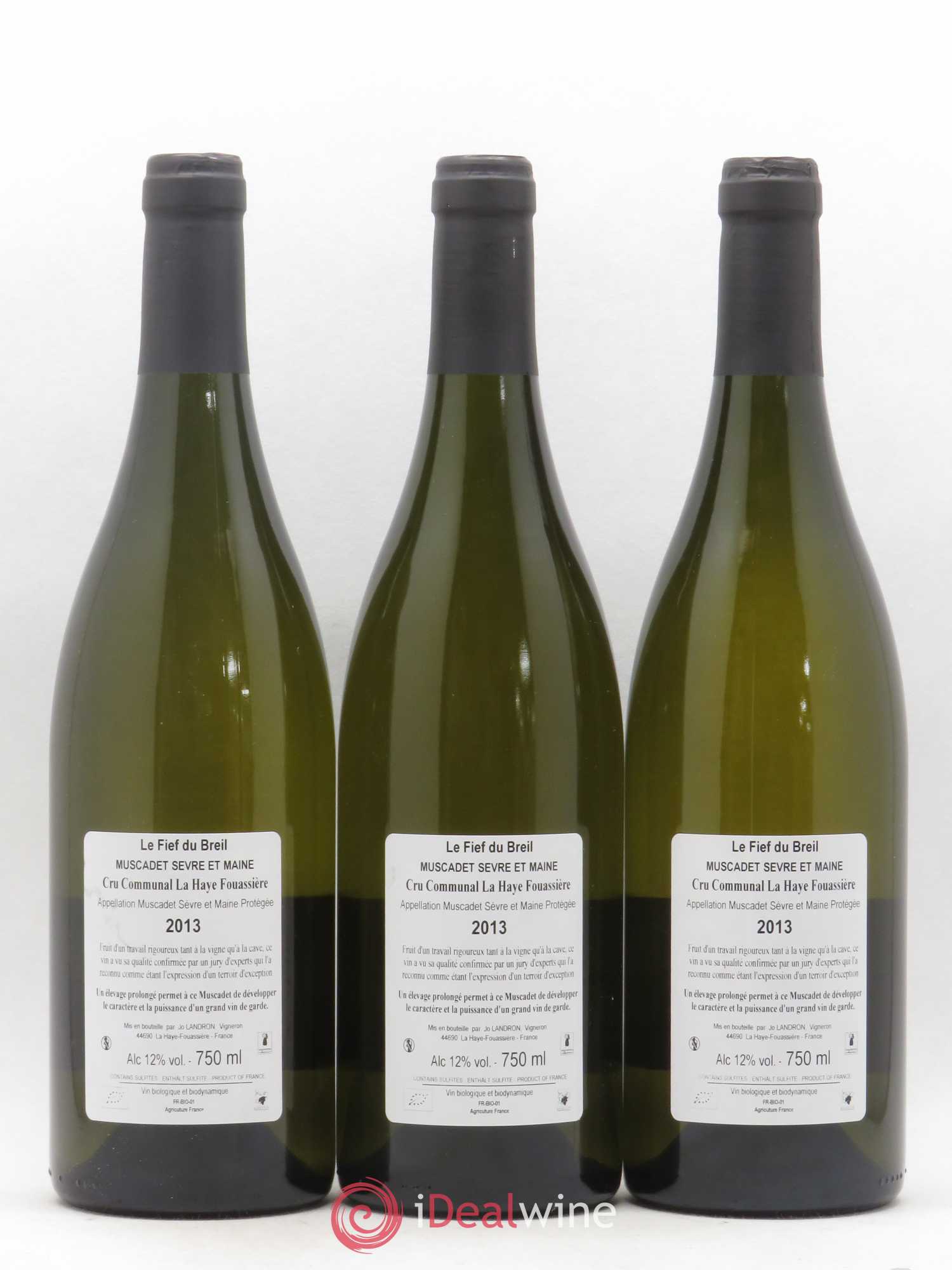 Muscadet-Sèvre-et-Maine Le Fief du Breil Jo Landron 2013 - Lot de 3 bouteilles - 1