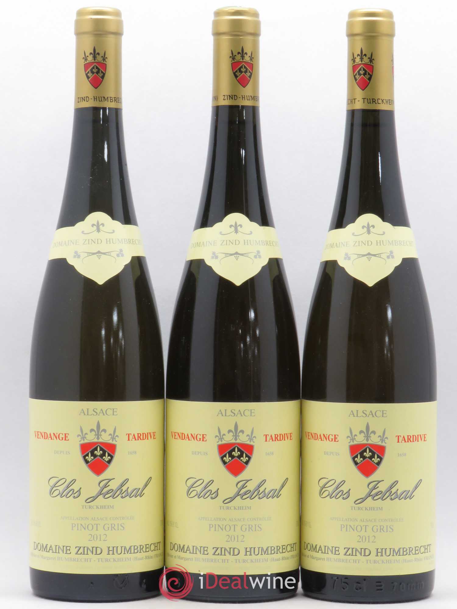 Alsace Pinot Gris Clos Jebsal Vendanges Tardives Zind-Humbrecht (Domaine) 2012 - Lotto di 3 bottiglie - 0