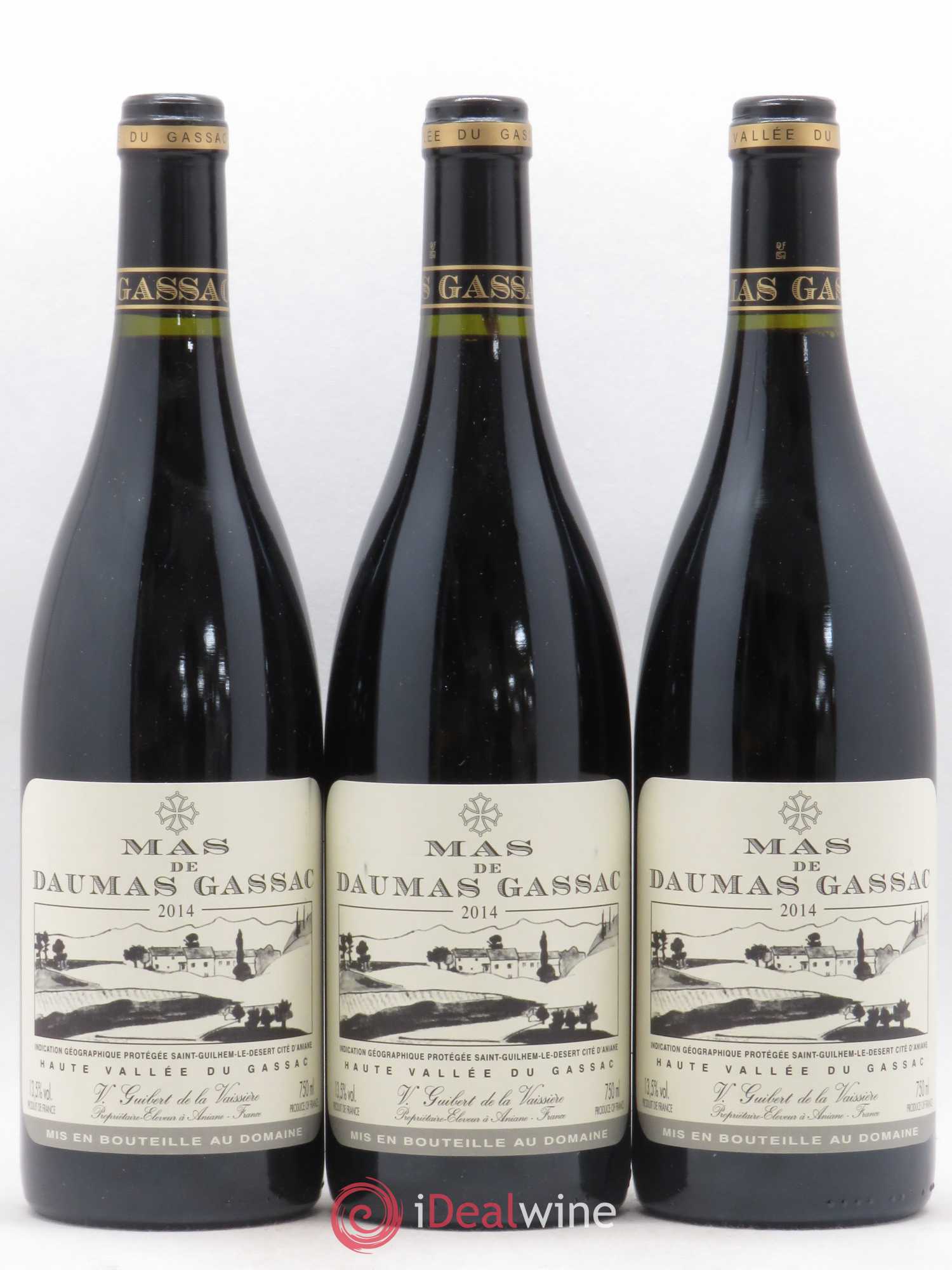 Saint-Guilhem-le-Désert - Cité d'Aniane Mas Daumas Gassac Famille Guibert de La Vaissière 2014 - Lot de 3 bouteilles - 0