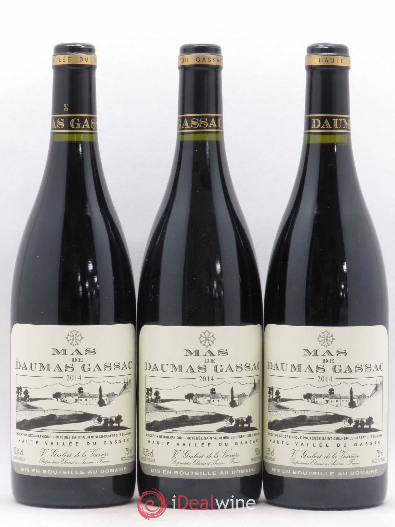 Saint-Guilhem-le-Désert - Cité d'Aniane Mas Daumas Gassac Famille Guibert de La Vaissière 2014 - Lot de 3 bouteilles - 0