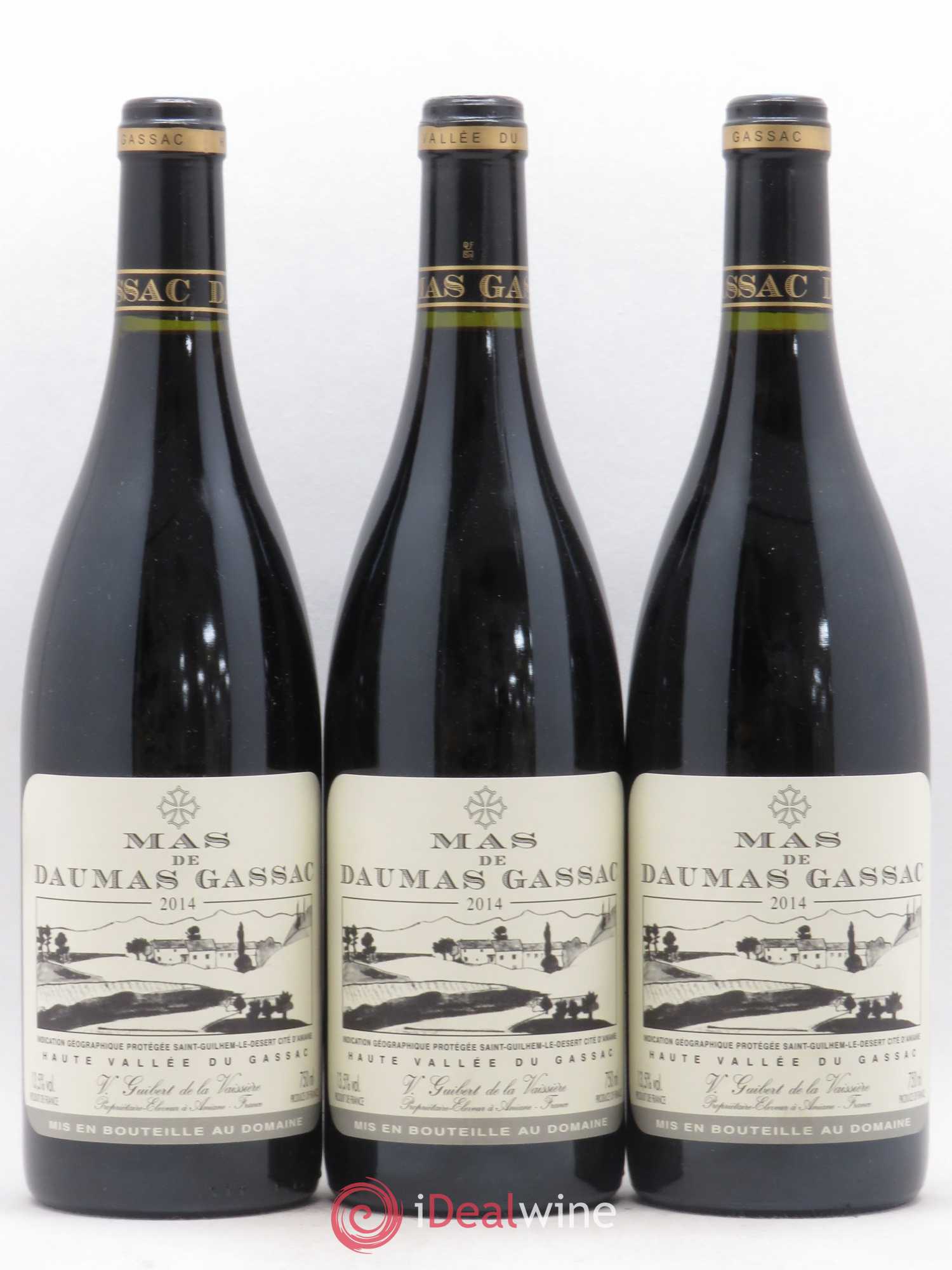Saint-Guilhem-le-Désert - Cité d'Aniane Mas Daumas Gassac Famille Guibert de La Vaissière 2014 - Lot de 3 bouteilles - 0