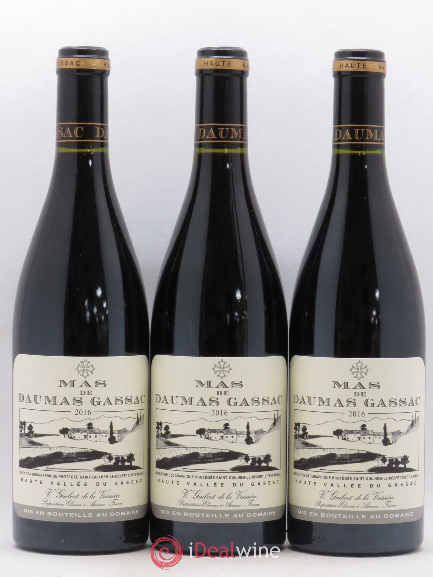 Saint-Guilhem-le-Désert - Cité d'Aniane Mas Daumas Gassac Famille Guibert de La Vaissière 2016 - Lot de 3 bouteilles - 0