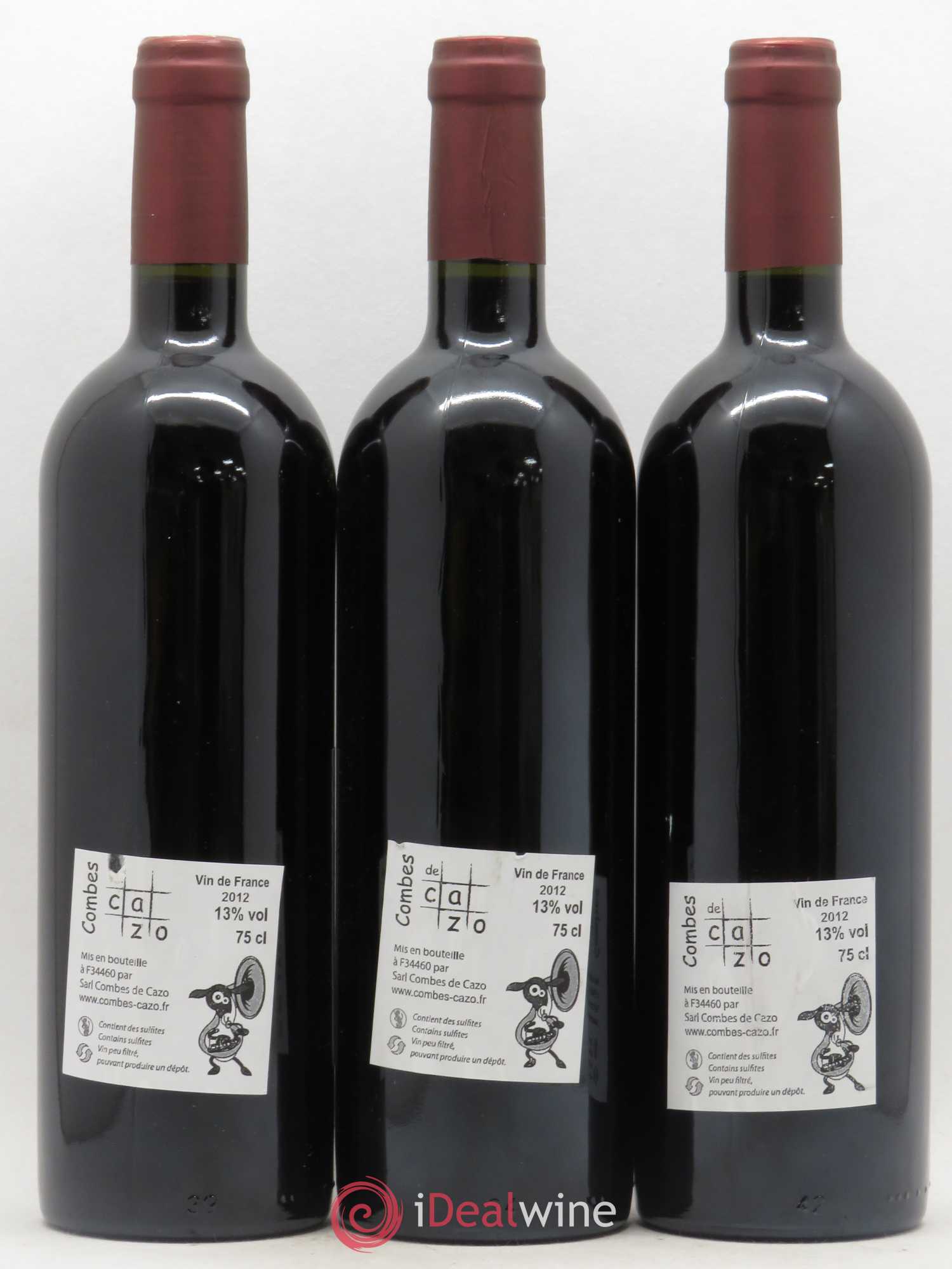 Vin de France Cazodoble Combes de Cazo 2012 - Lot of 3 bottles - 1