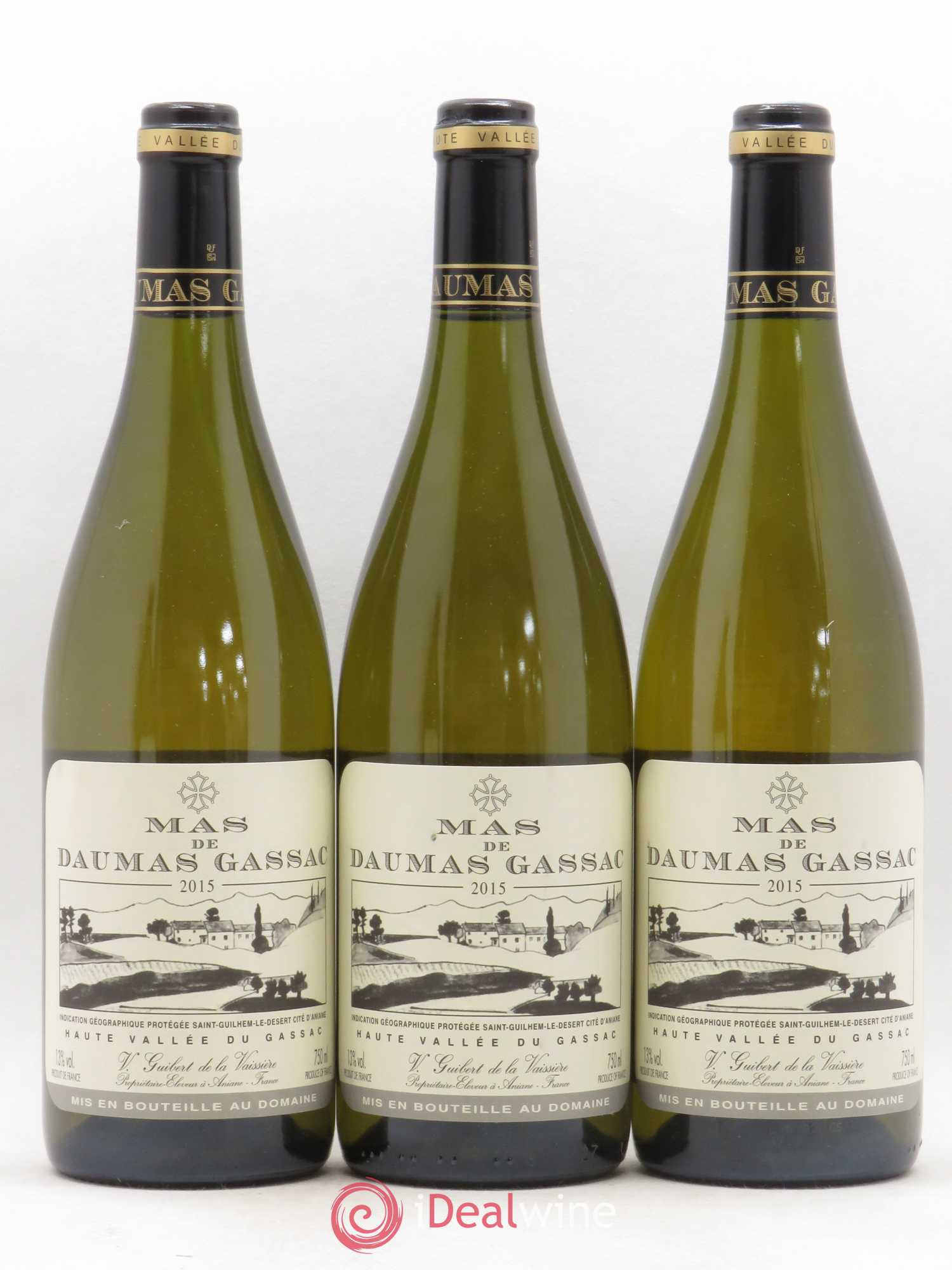 Saint-Guilhem-le-Désert - Cité d'Aniane Mas Daumas Gassac Famille Guibert de La Vaissière 2015 - Lot de 3 bouteilles - 0