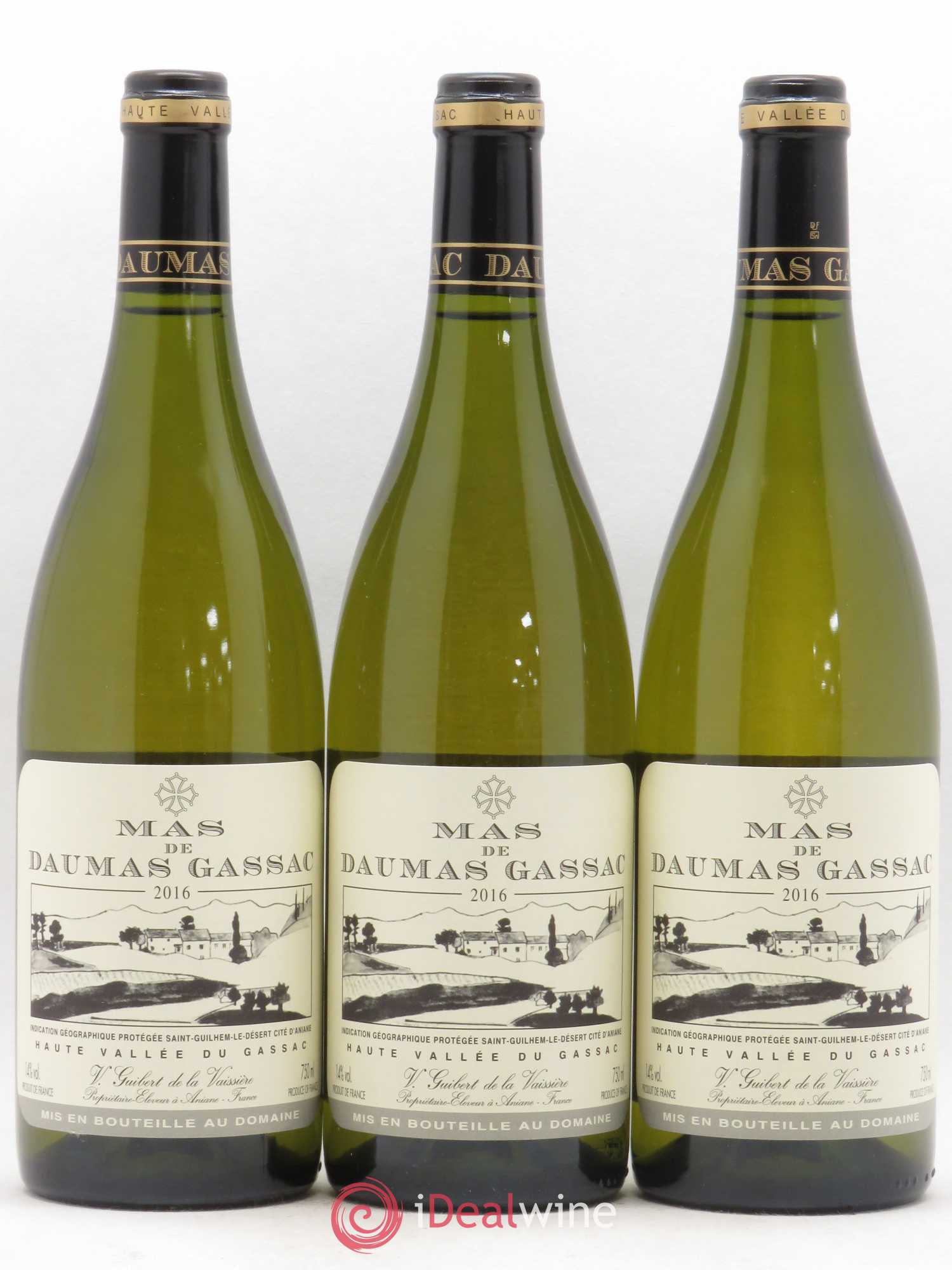 Saint-Guilhem-le-Désert - Cité d'Aniane Mas Daumas Gassac Famille Guibert de La Vaissière 2016 - Lot de 3 bouteilles - 0