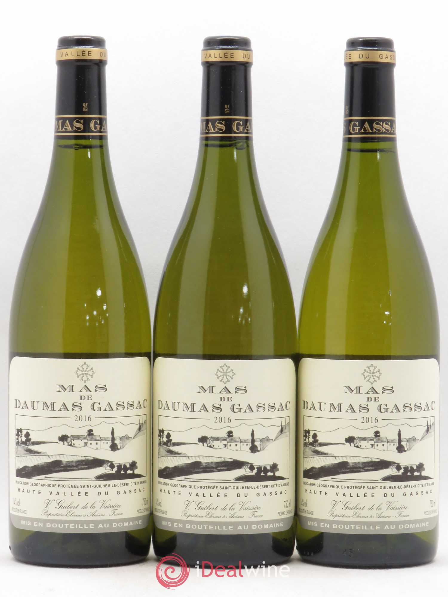Saint-Guilhem-le-Désert - Cité d'Aniane Mas Daumas Gassac Famille Guibert de La Vaissière 2016 - Lot de 3 bouteilles - 0
