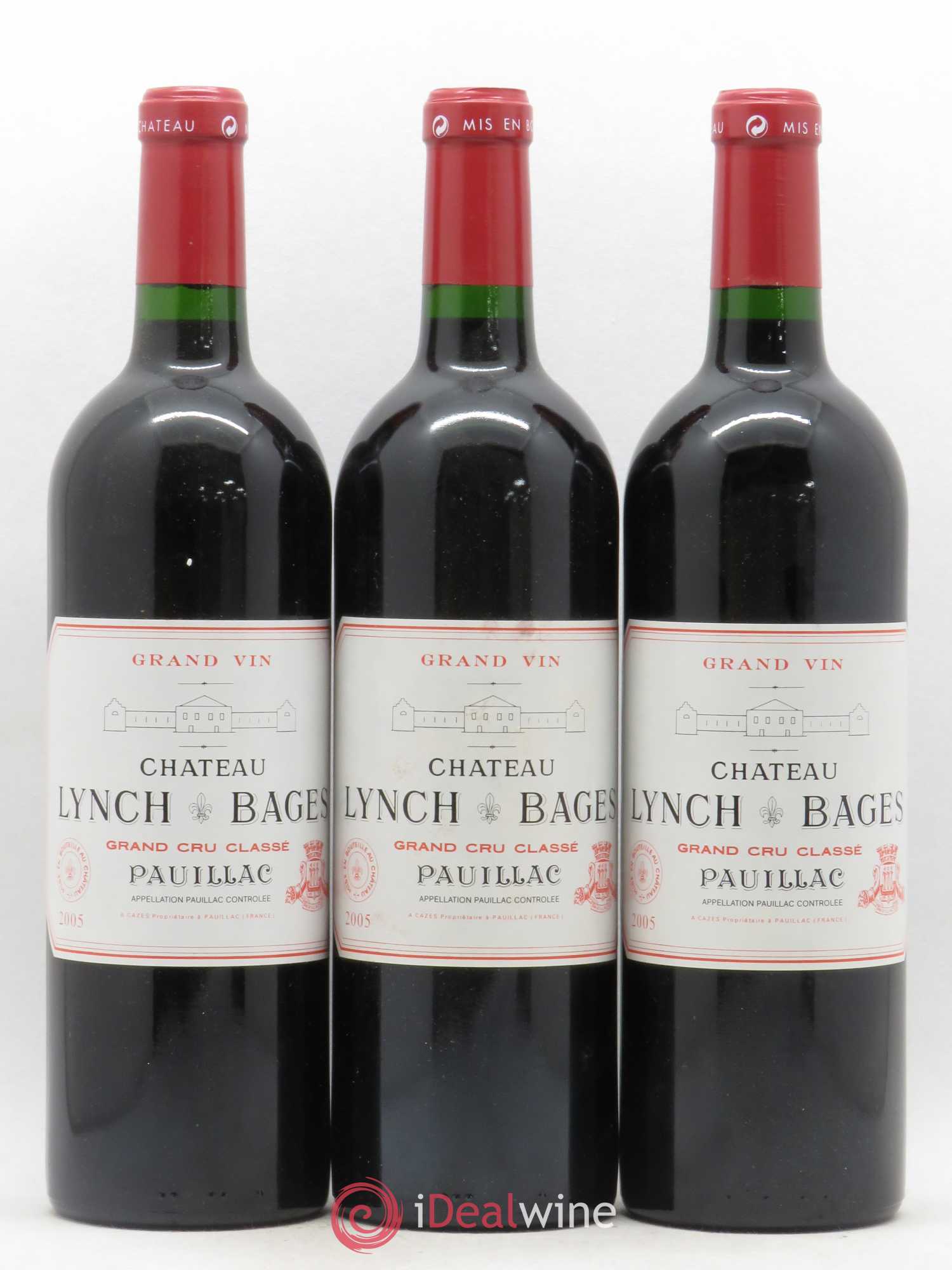 Château Lynch Bages 5ème Grand Cru Classé 2005 - Lot de 3 bouteilles - 0