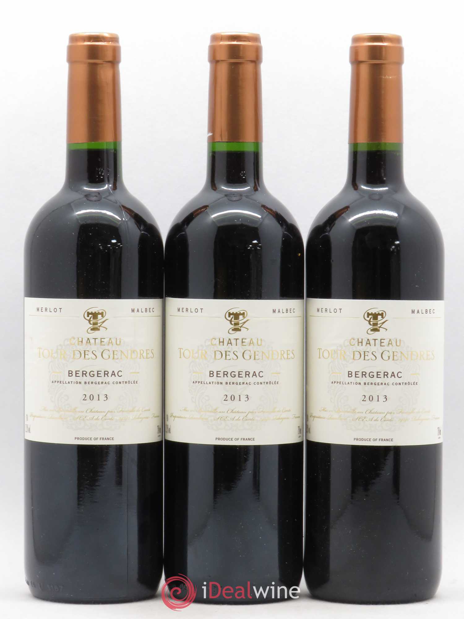 Bergerac Château Tour des Gendres Famille de Conti 2013 - Lot de 3 bouteilles - 0