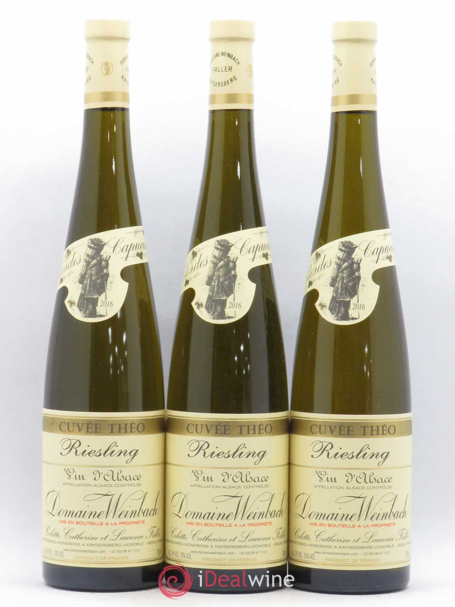 Alsace Riesling Cuvée Théo Weinbach (Domaine) 2016 - Lot de 3 bouteilles - 0