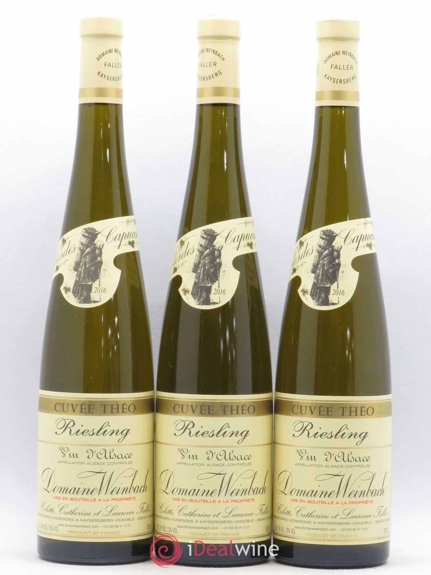 Alsace Riesling Cuvée Théo Weinbach (Domaine) 2016 - Lot de 3 bouteilles - 0