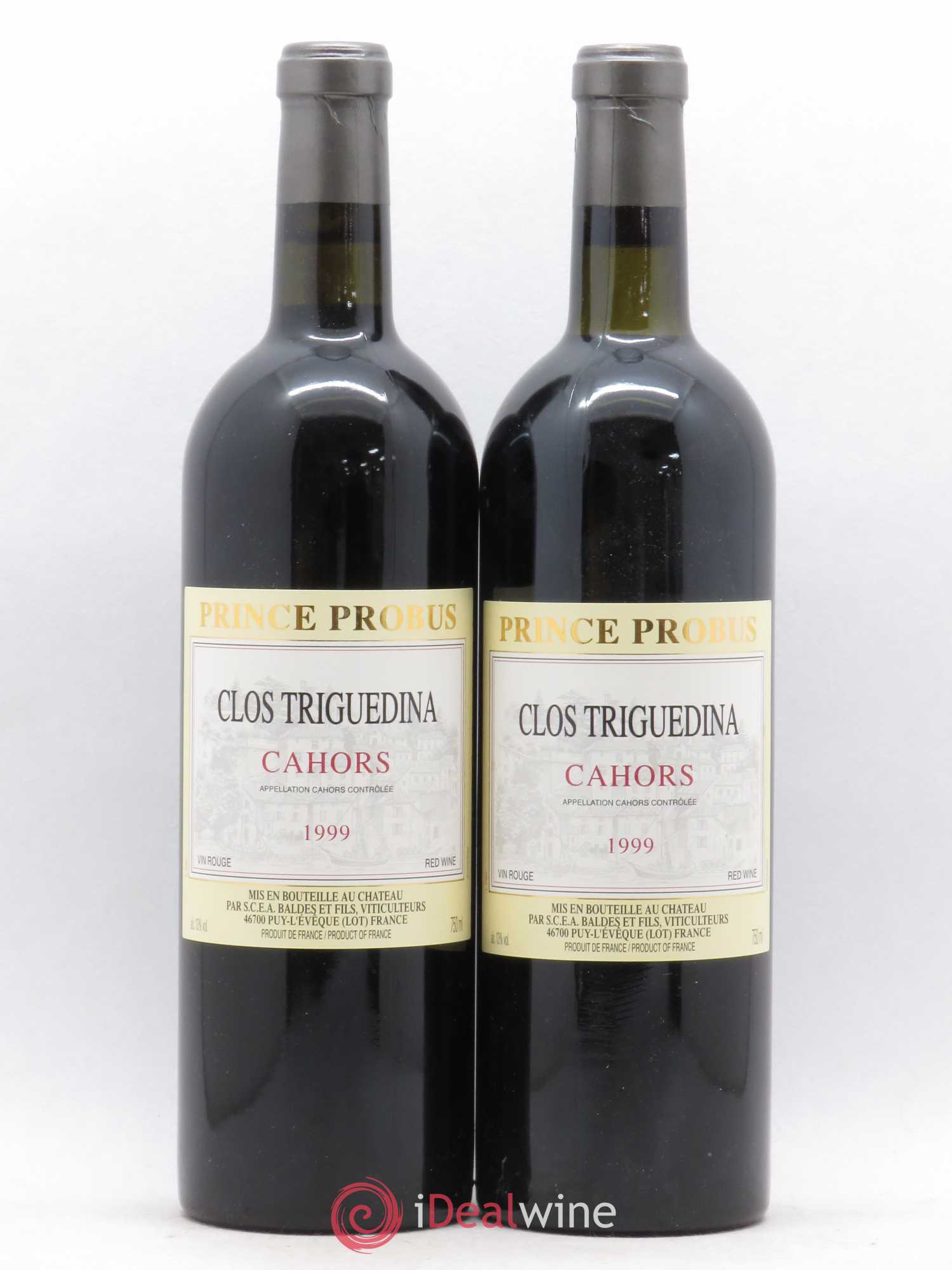 Cahors Clos Triguedina Probus Jean-Luc Baldès Prince Probus 1999 - Lot de 2 bouteilles - 0
