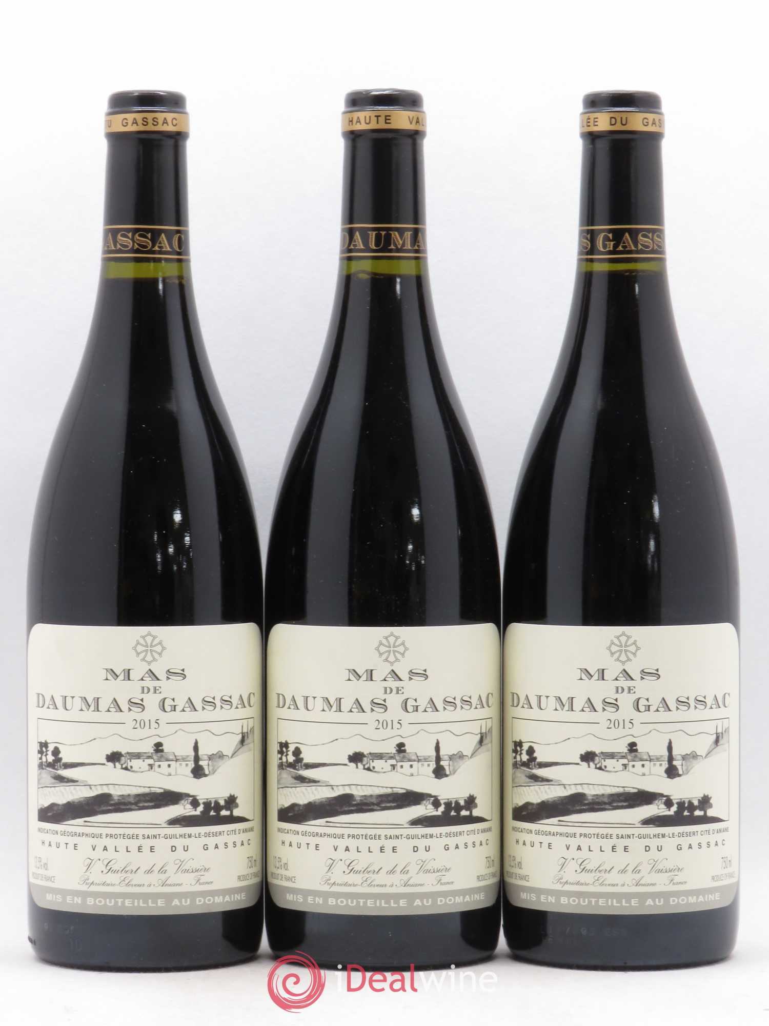 Saint-Guilhem-le-Désert - Cité d'Aniane Mas Daumas Gassac Famille Guibert de La Vaissière 2015 - Lot de 3 bouteilles - 0