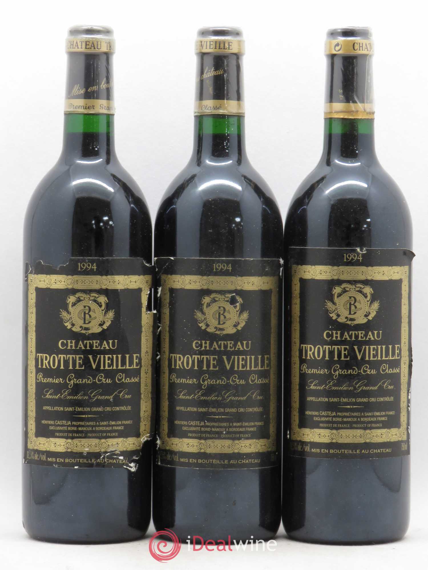 Château Trotte Vieille 1er Grand Cru Classé B 1994 - Lot de 3 bouteilles - 0