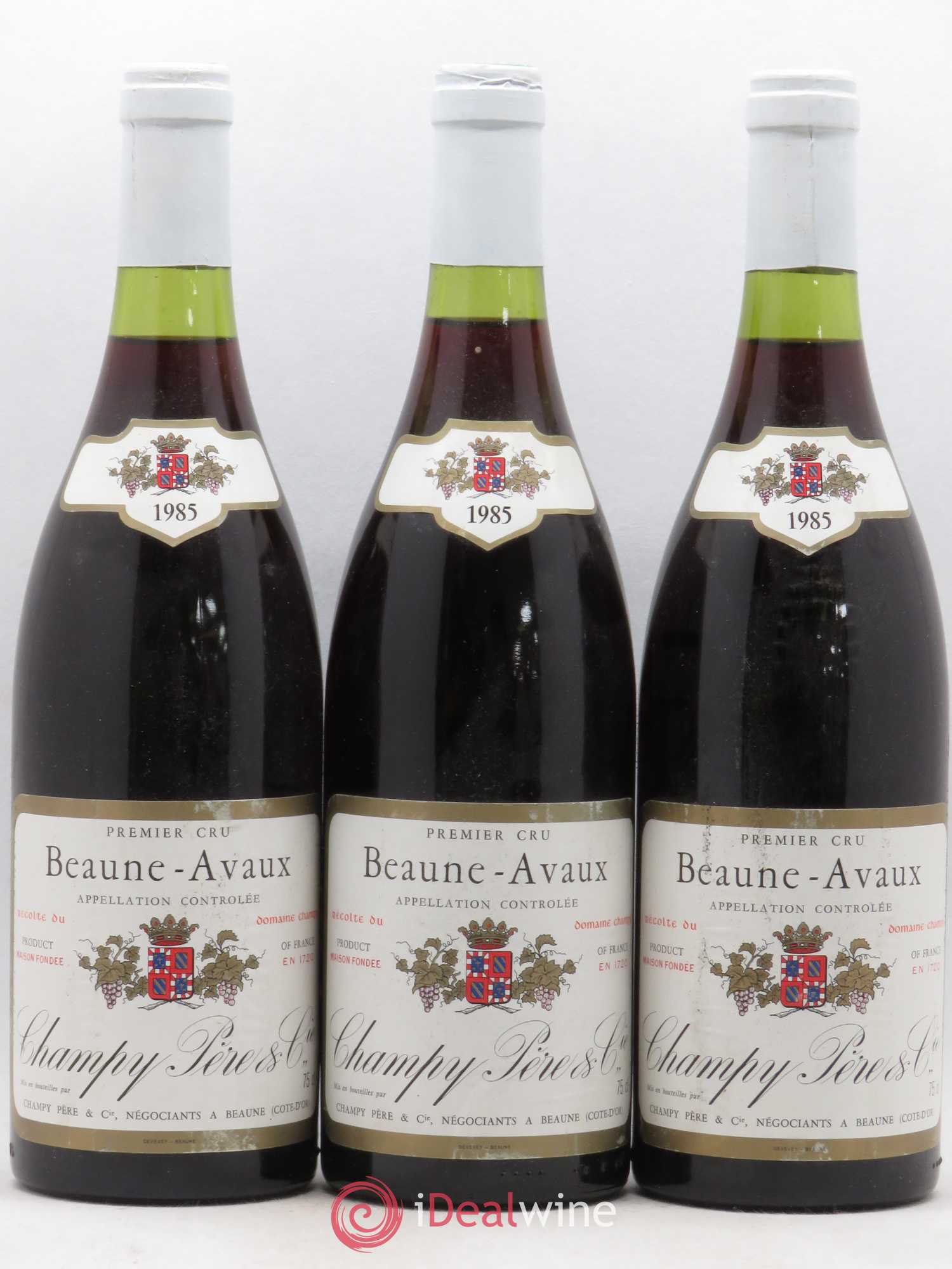 Beaune 1er Cru Avaux Champy 1985 - Lot de 3 bouteilles - 0