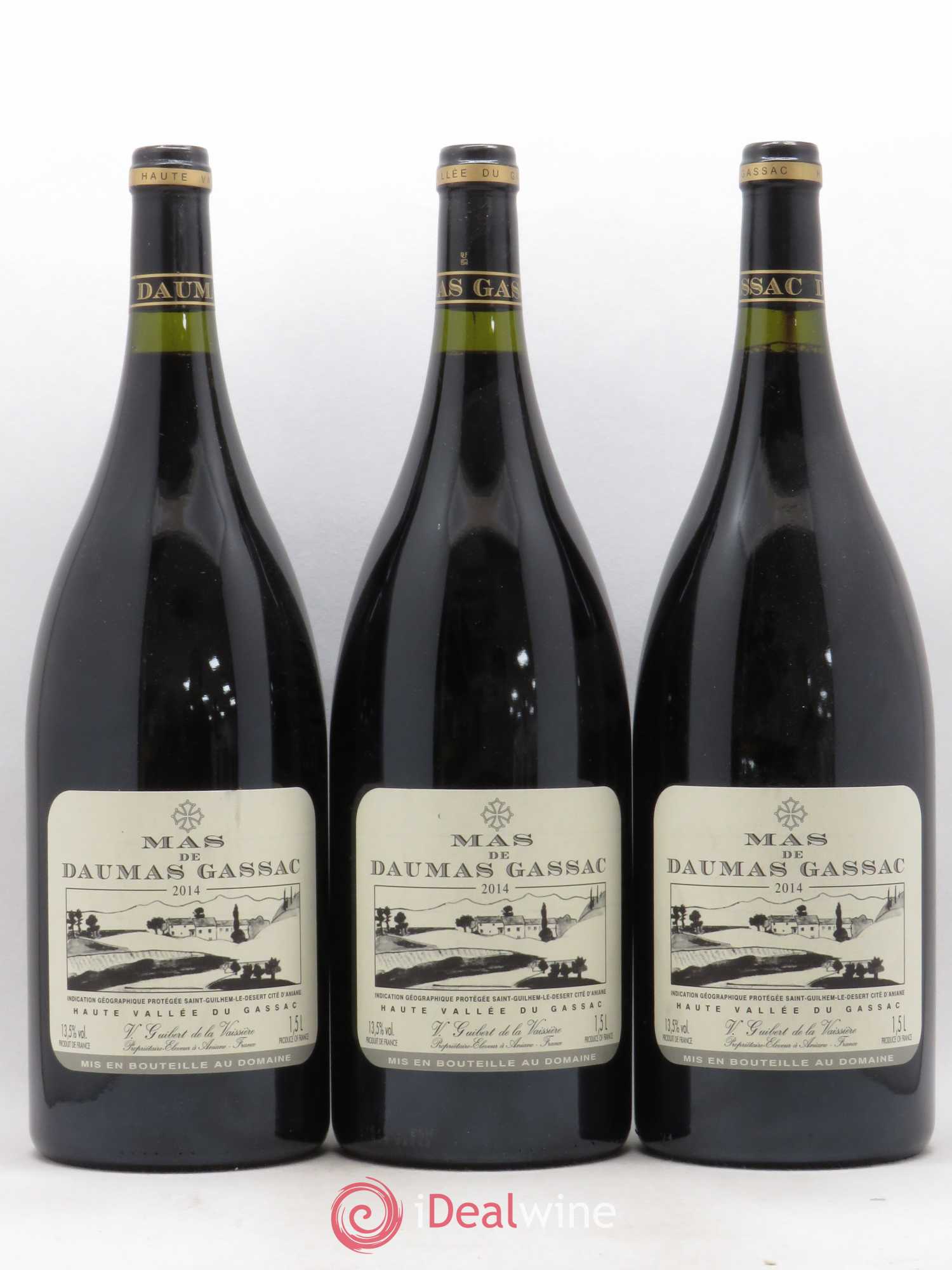 Saint-Guilhem-le-Désert - Cité d'Aniane Mas Daumas Gassac Famille Guibert de La Vaissière 2014 - Lot de 3 magnums - 0