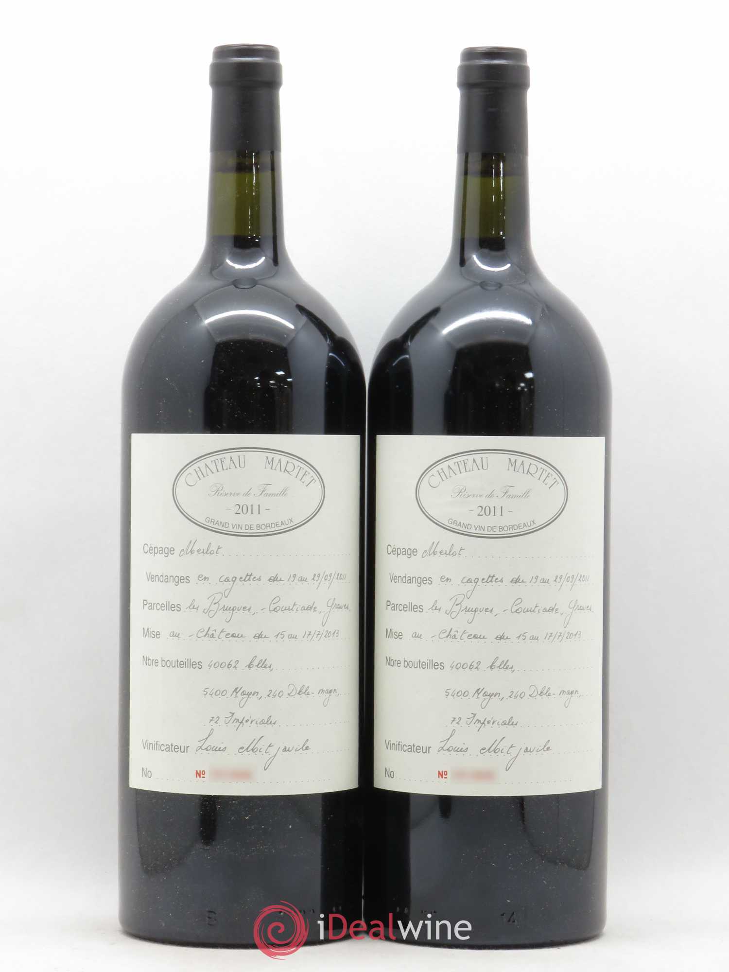 Château Martet 2011 - Lot de 2 bouteilles - 0