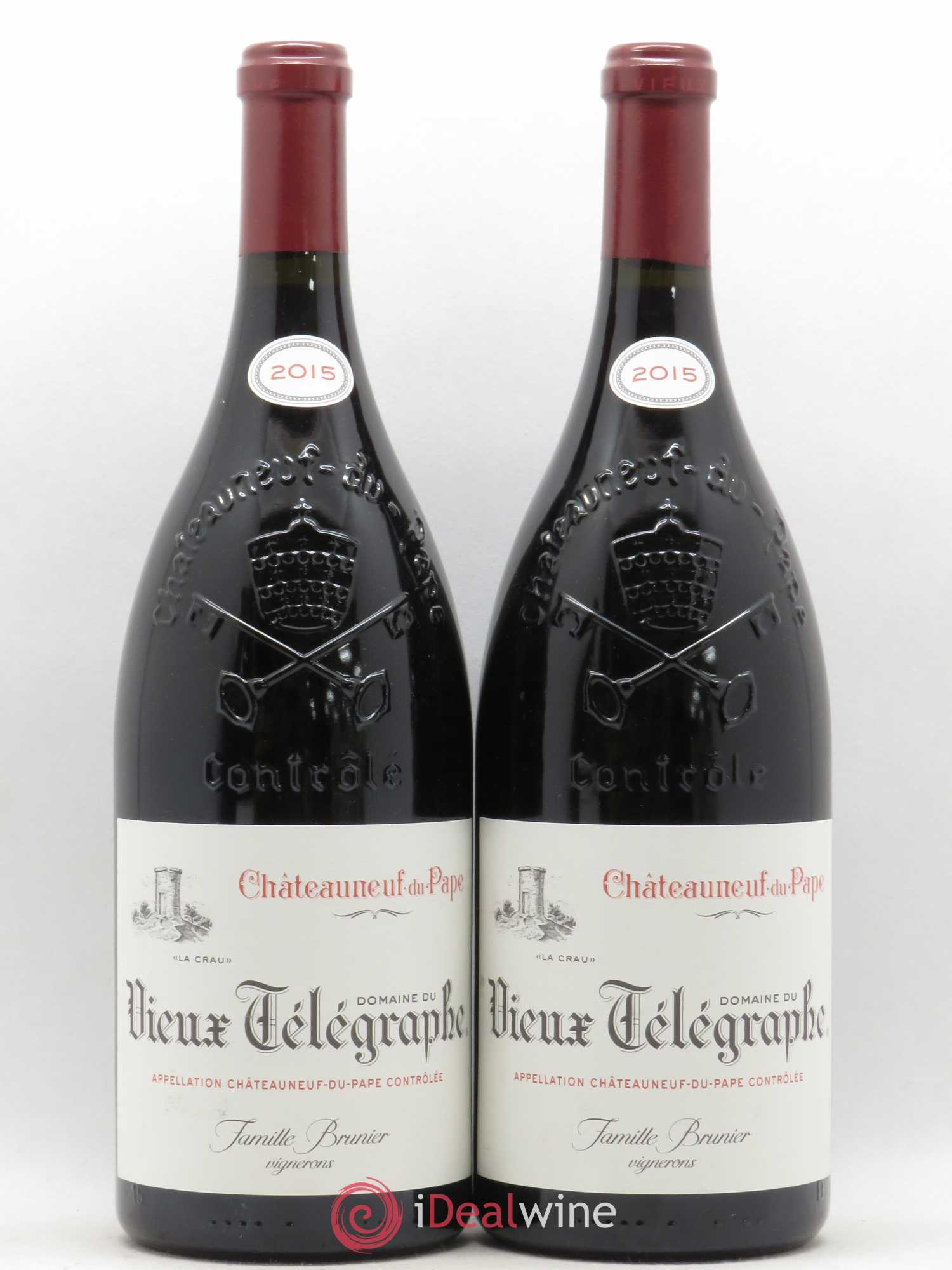 Châteauneuf-du-Pape Vieux Télégraphe (Domaine du) Vignobles Brunier 2015 - Lot de 2 magnums - 0