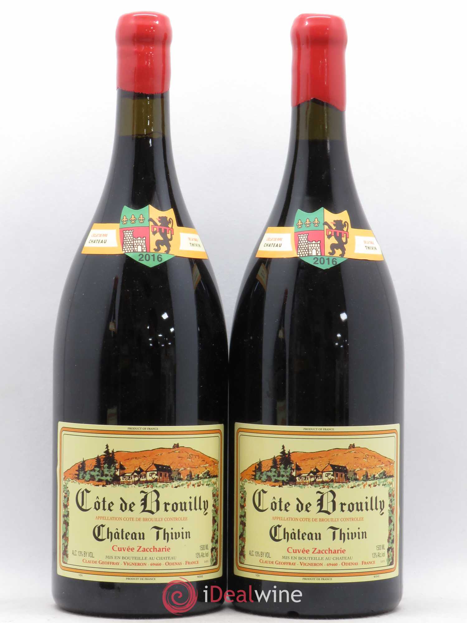 Côte de Brouilly Cuvée Zaccharie Château Thivin 2016 - Lot de 2 magnums - 0
