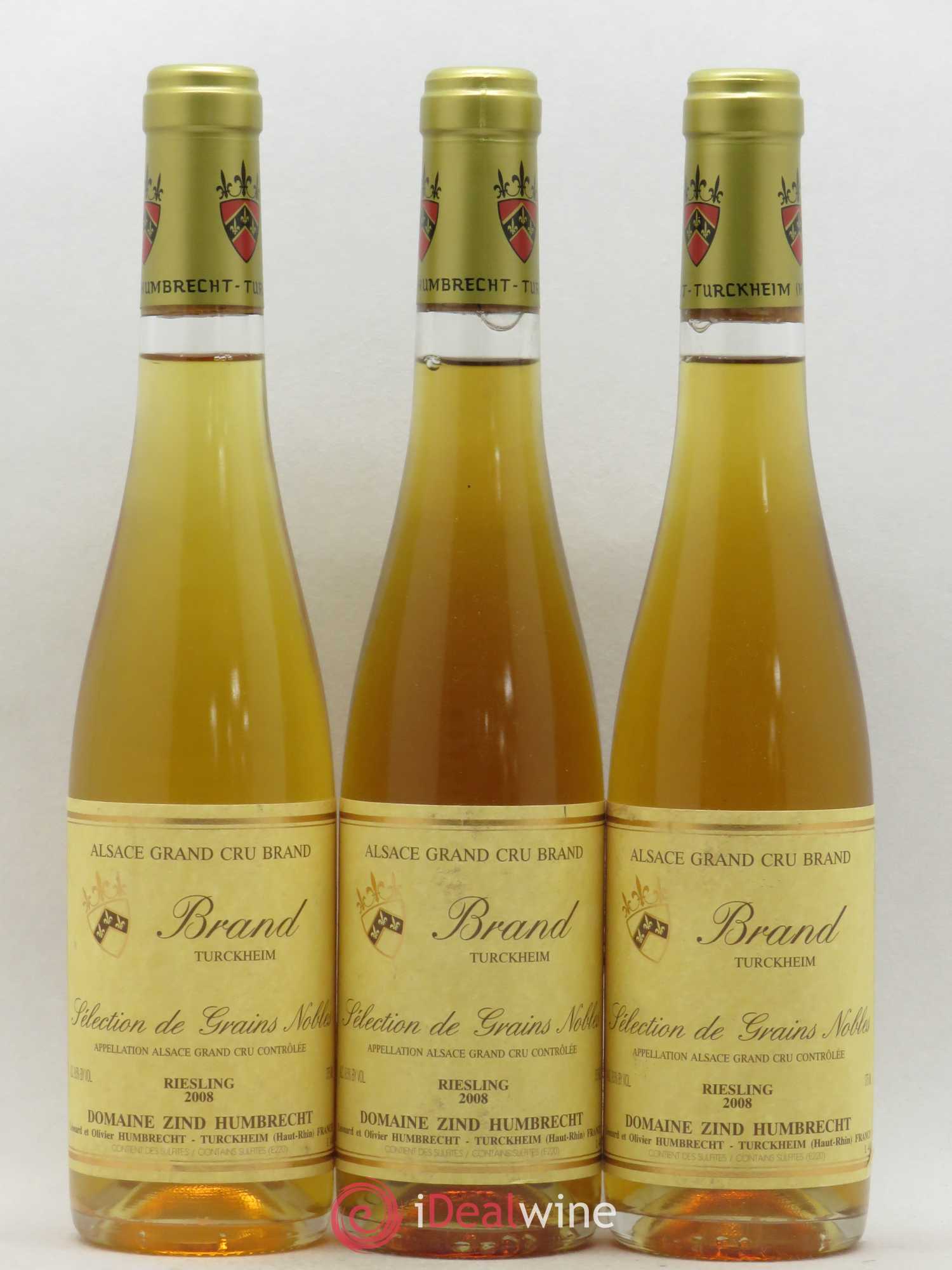 Alsace Riesling Grand Cru Brand Sélection de Grains Nobles Zind-Humbrecht (Domaine) 2008 - Posten von 3 Demi-Flaschen - 0