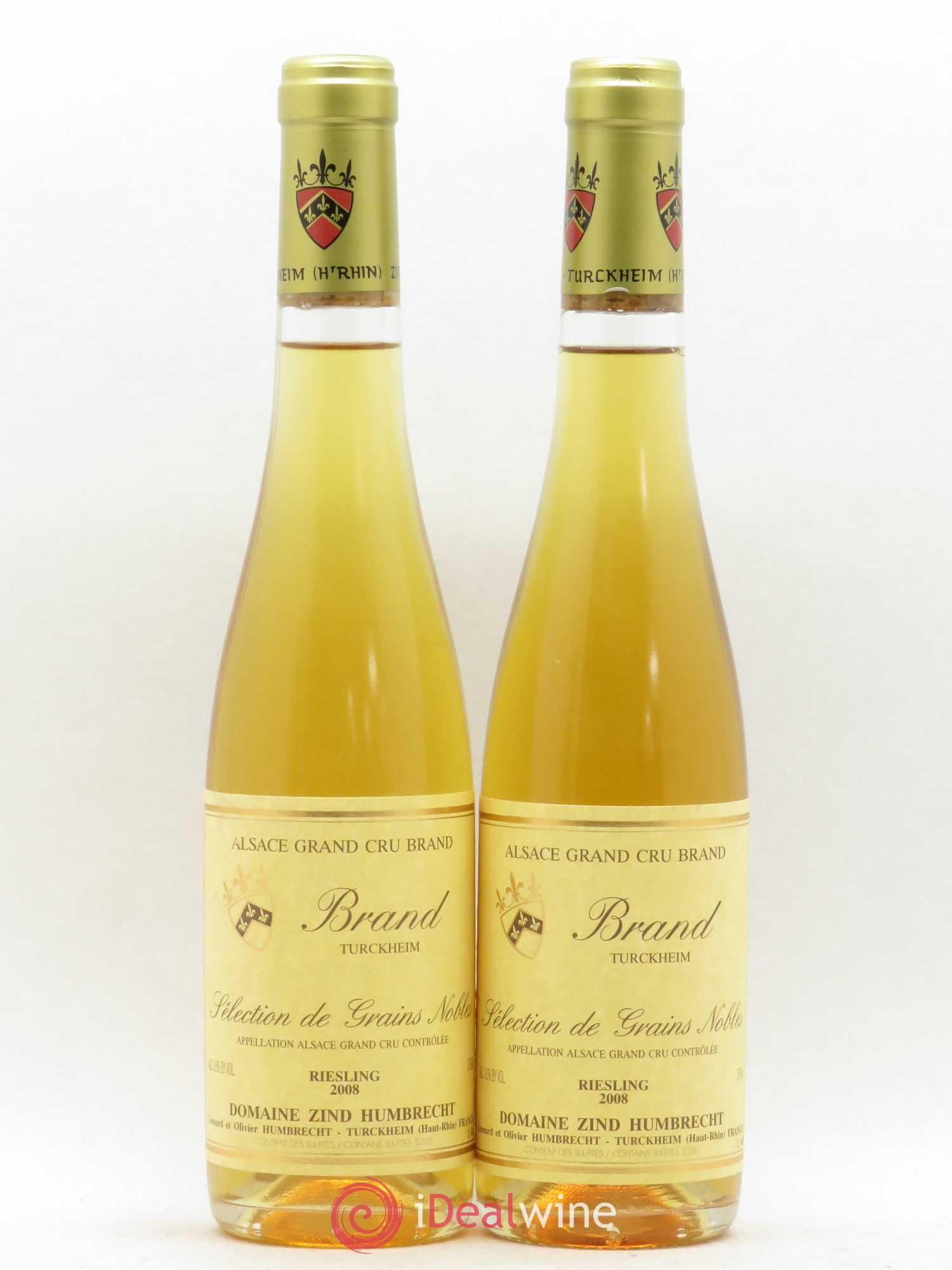 Alsace Riesling Grand Cru Brand Sélection de Grains Nobles Zind-Humbrecht (Domaine) 2008 - Posten von 2 Demi-Flaschen - 0