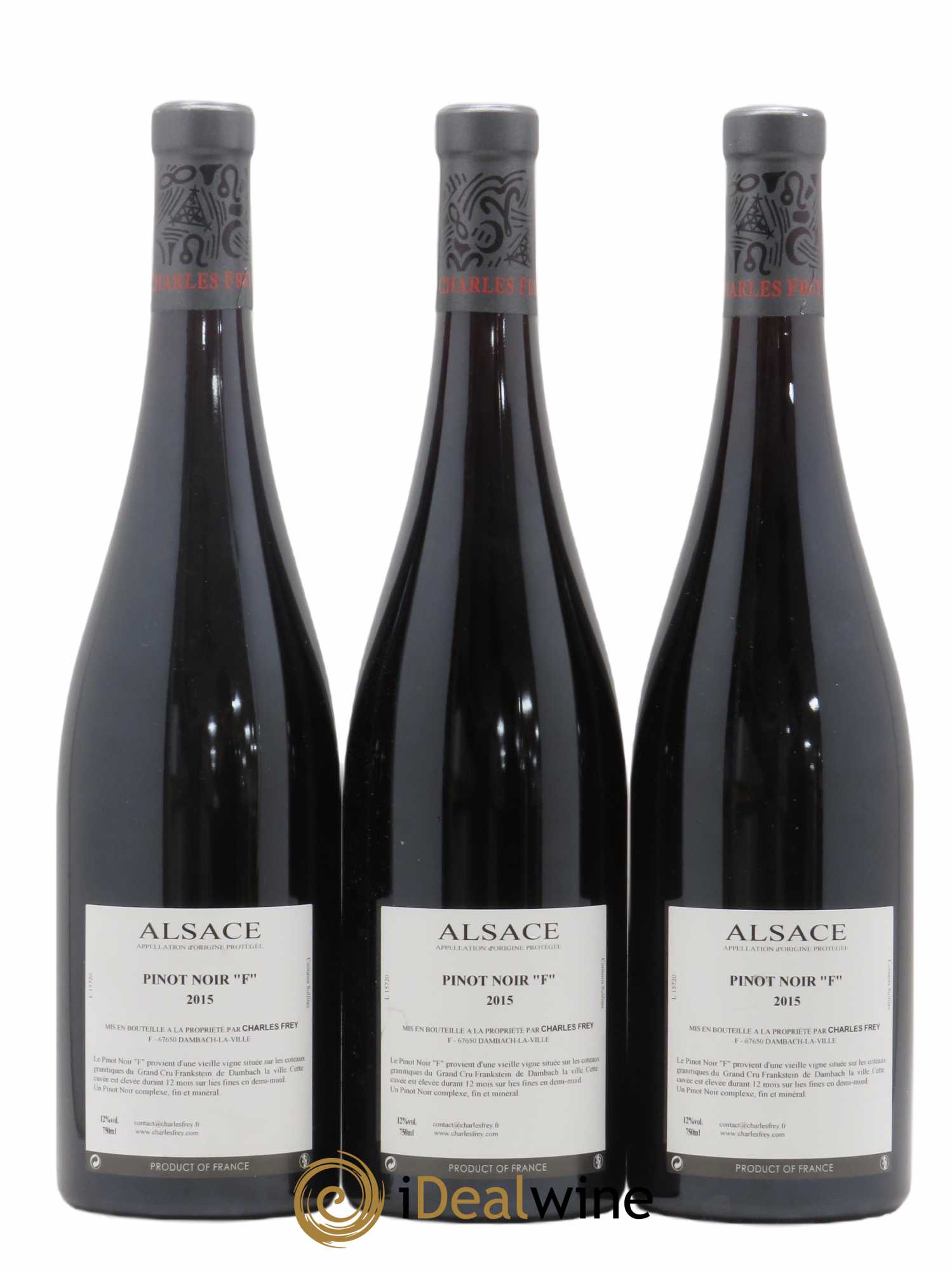 Pinot Noir F Charles Frey 2015 - Lot de 3 bouteilles - 1