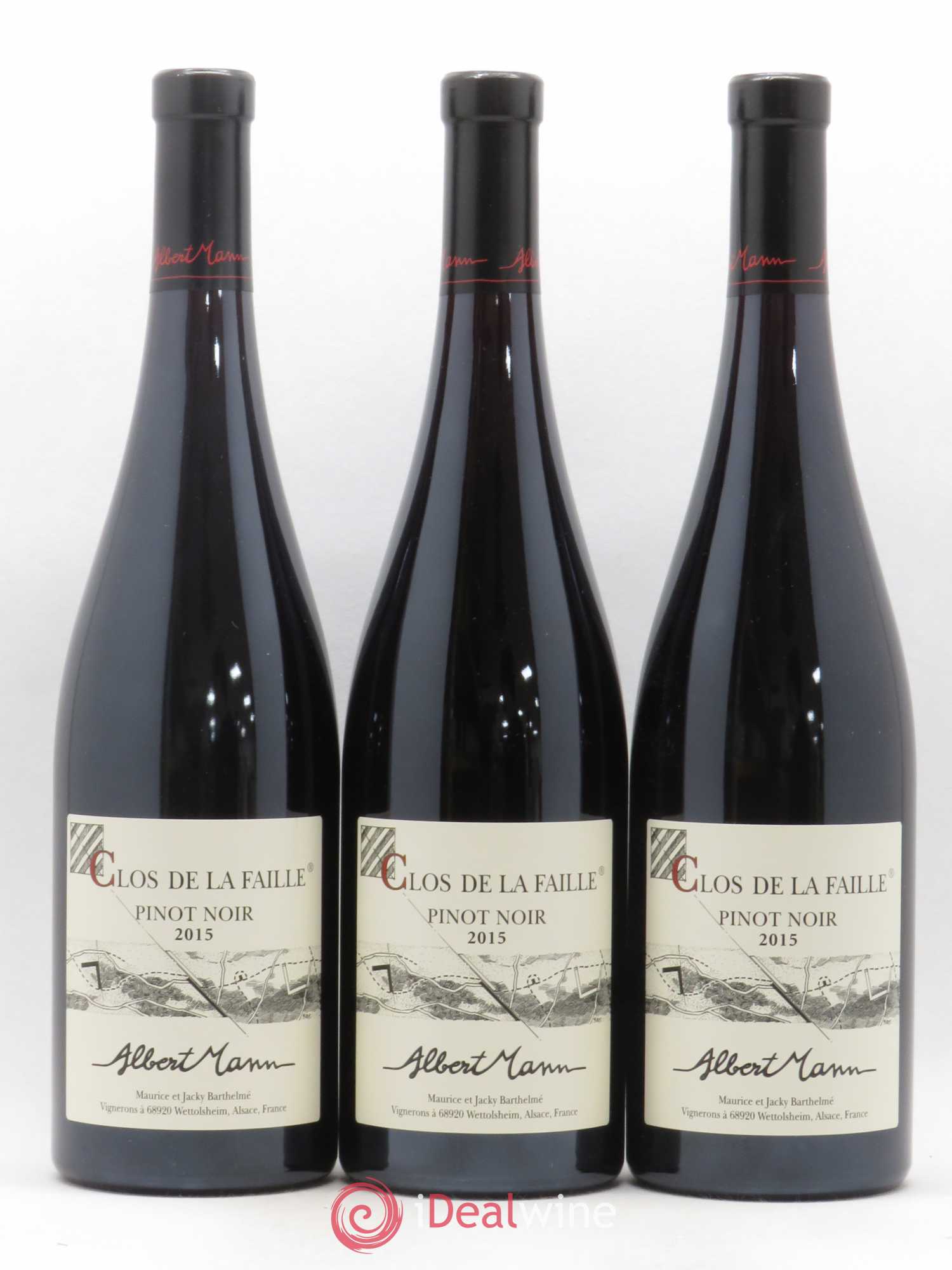 Alsace Pinot Noir Clos de la Faille Albert Mann 2015 - Lot de 3 bouteilles - 0