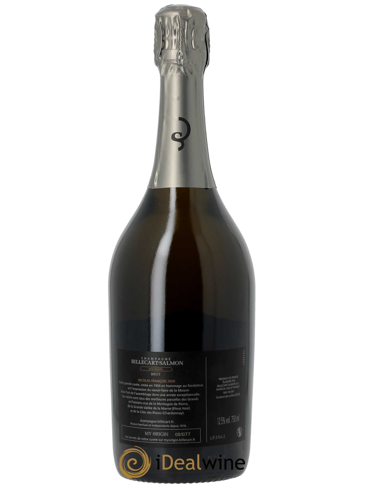 Brut Nicolas François Billecart Billecart-Salmon 2008 - Lot de 1 bouteille - 1