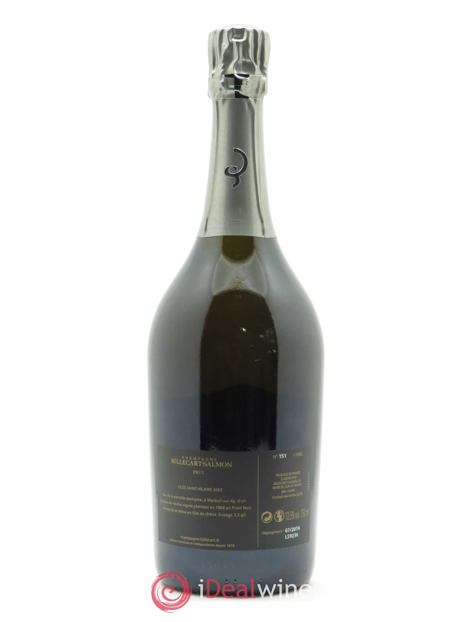 Le Clos Saint-Hilaire Billecart-Salmon 2003 - Lot de 1 bouteille - 1