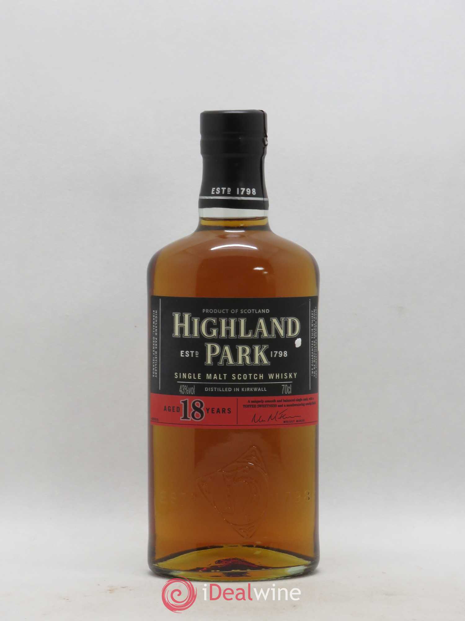 Whisky Single Malt Highland Park 18 ans Distilled in Kirkwall - Posten von 1 Flasche - 0