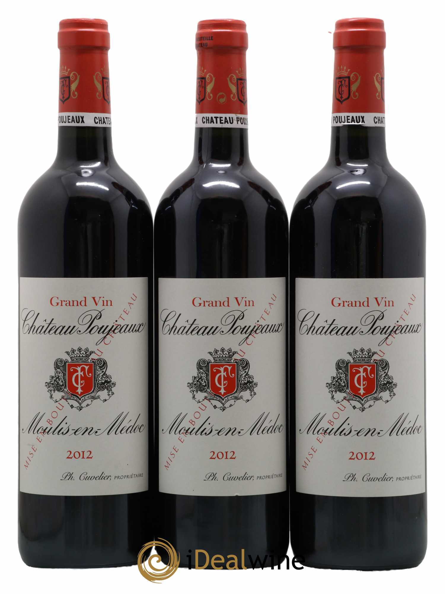 Château Poujeaux 2012 - Lot de 3 bouteilles - 0