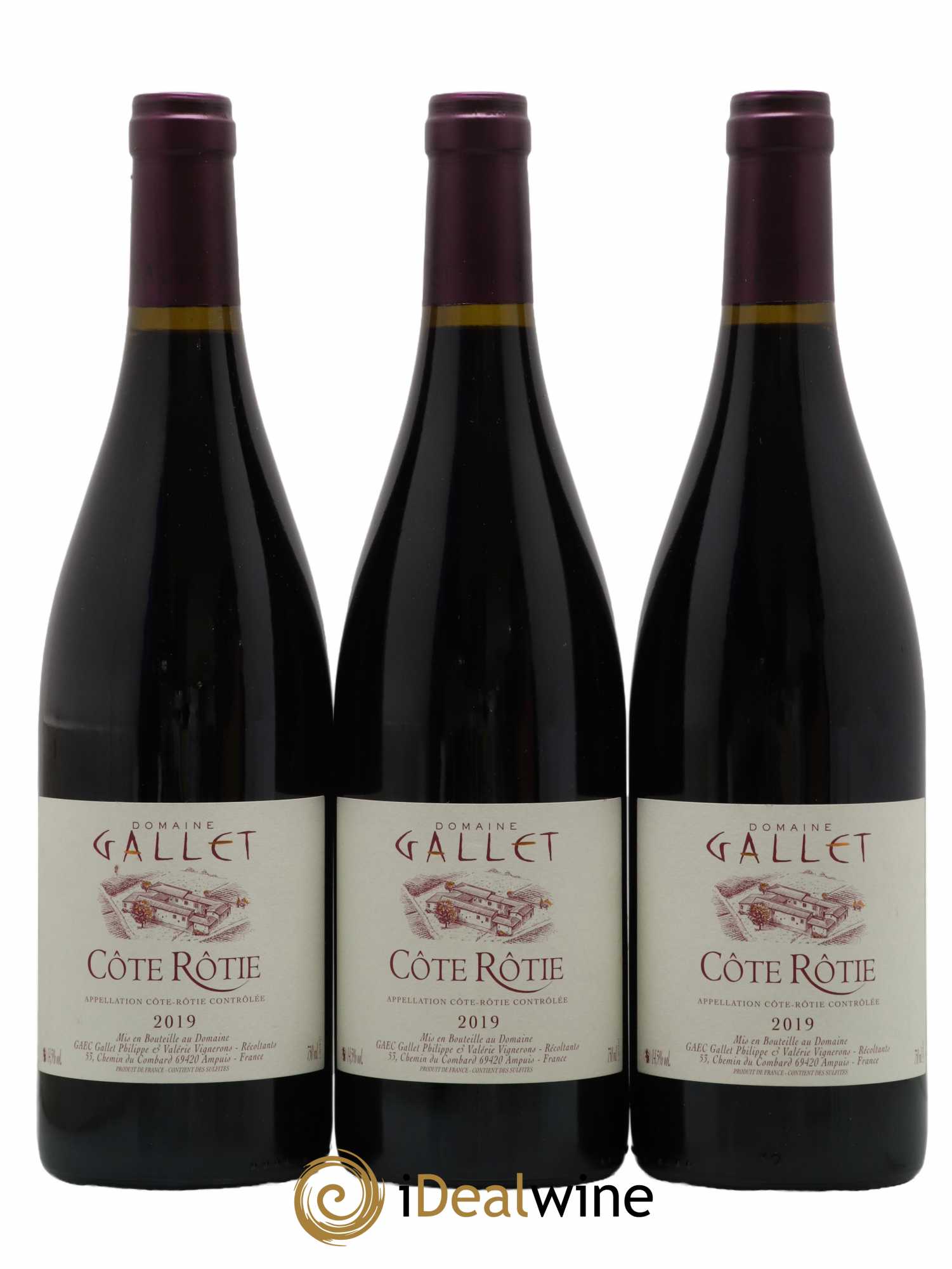 Côte-Rôtie Domaine Gallet 2019 - Lot de 3 bouteilles - 0