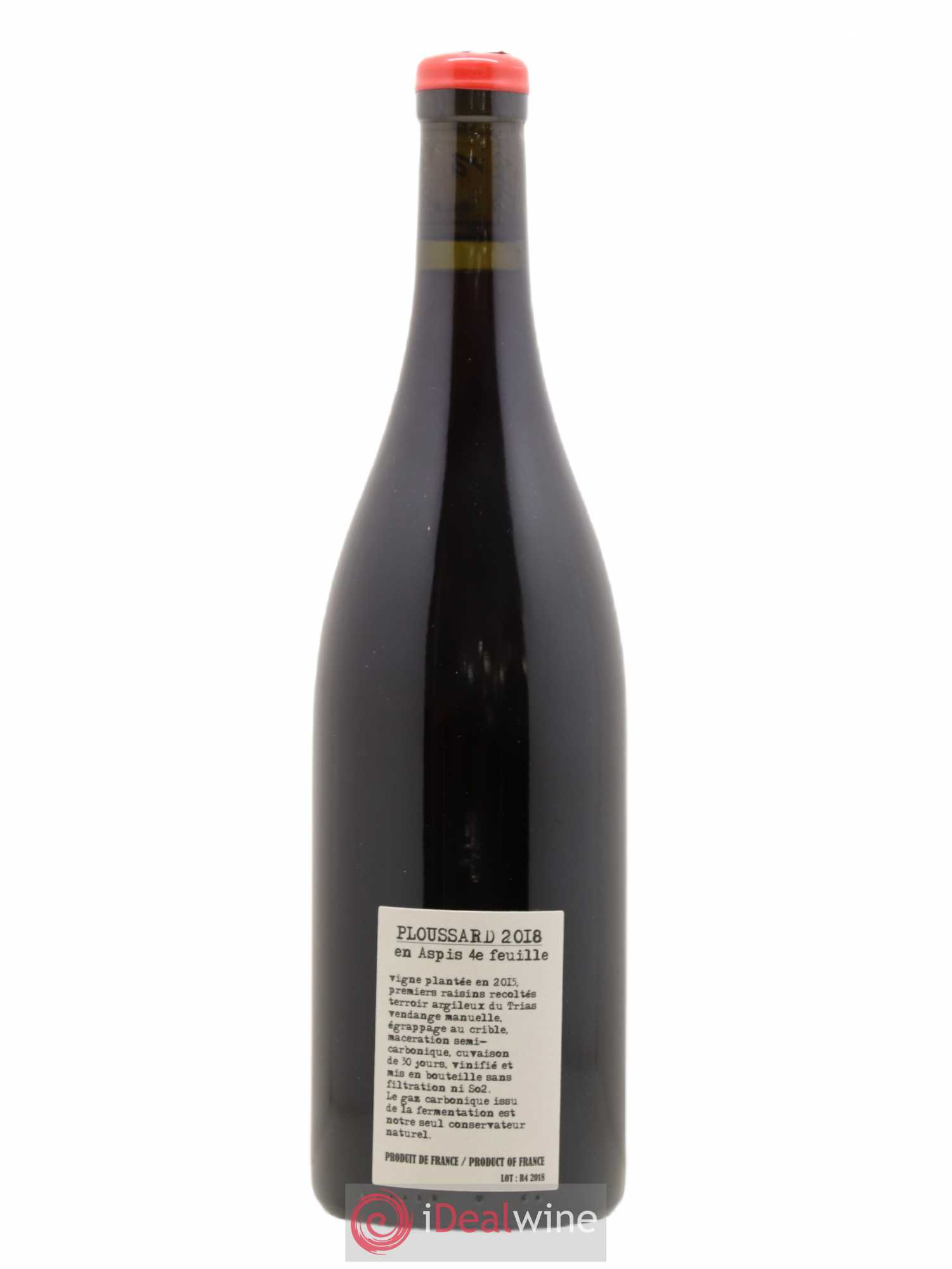Arbois-Pupillin Ploussard En Aspis Adeline Houillon & Renaud Bruyère 4 ème Feuille 2018 - Lot de 1 bouteille - 1