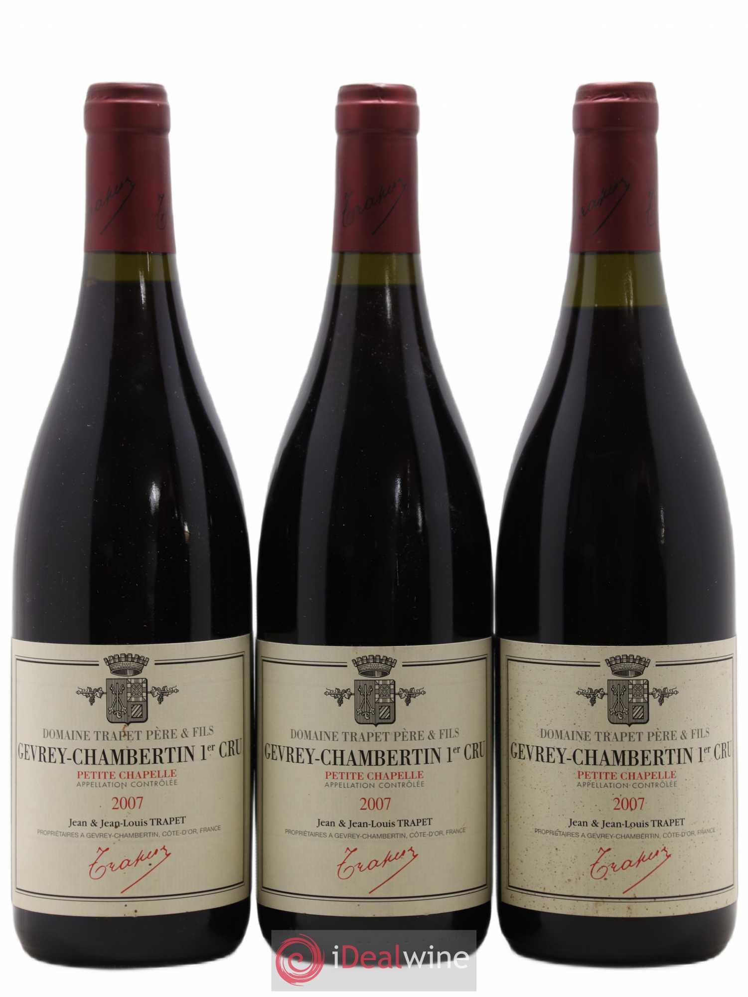 Gevrey-Chambertin 1er Cru Petite Chapelle Domaine Trapet 2007 - Lot de 3 bouteilles - 0
