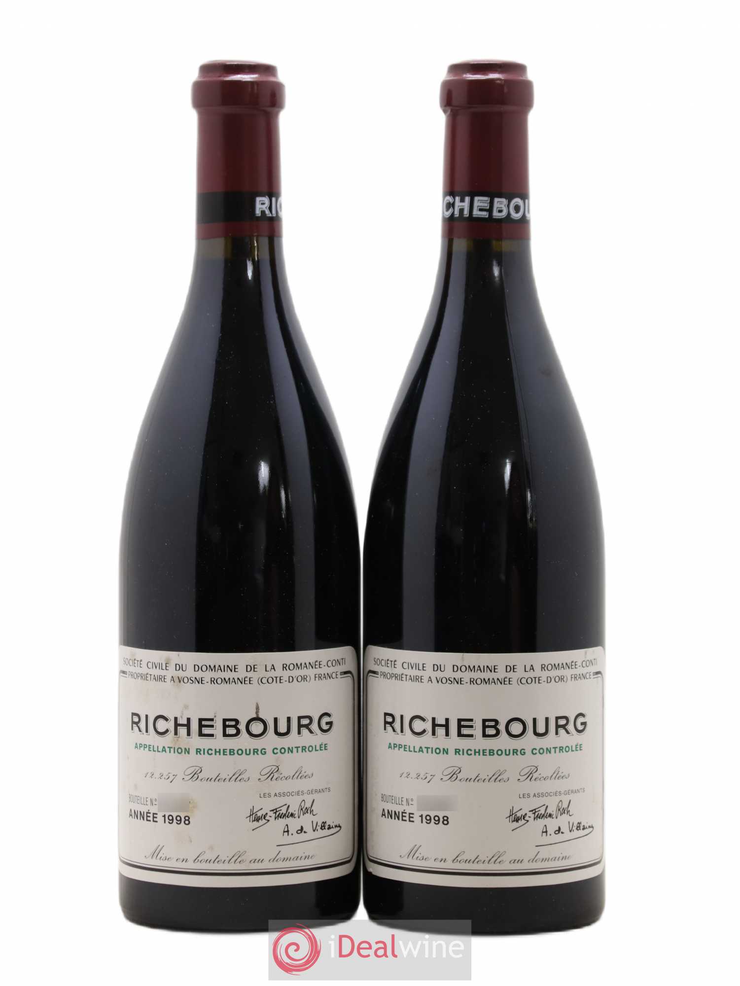 Richebourg Grand Cru Domaine de la Romanée-Conti 1998 - Lot de 2 bouteilles - 0