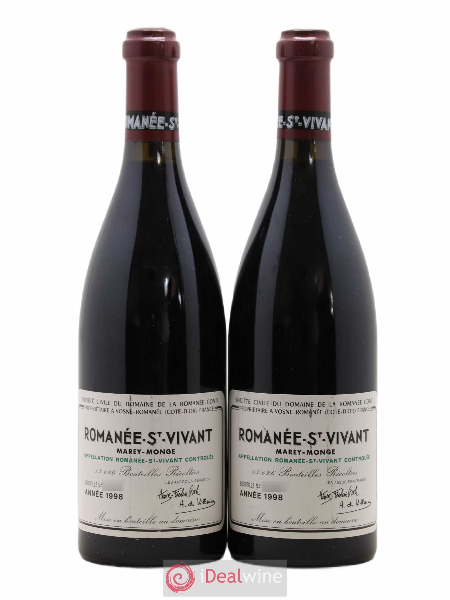 Romanée-Saint-Vivant Grand Cru Domaine de la Romanée-Conti 1998 - Lot de 2 bouteilles - 0