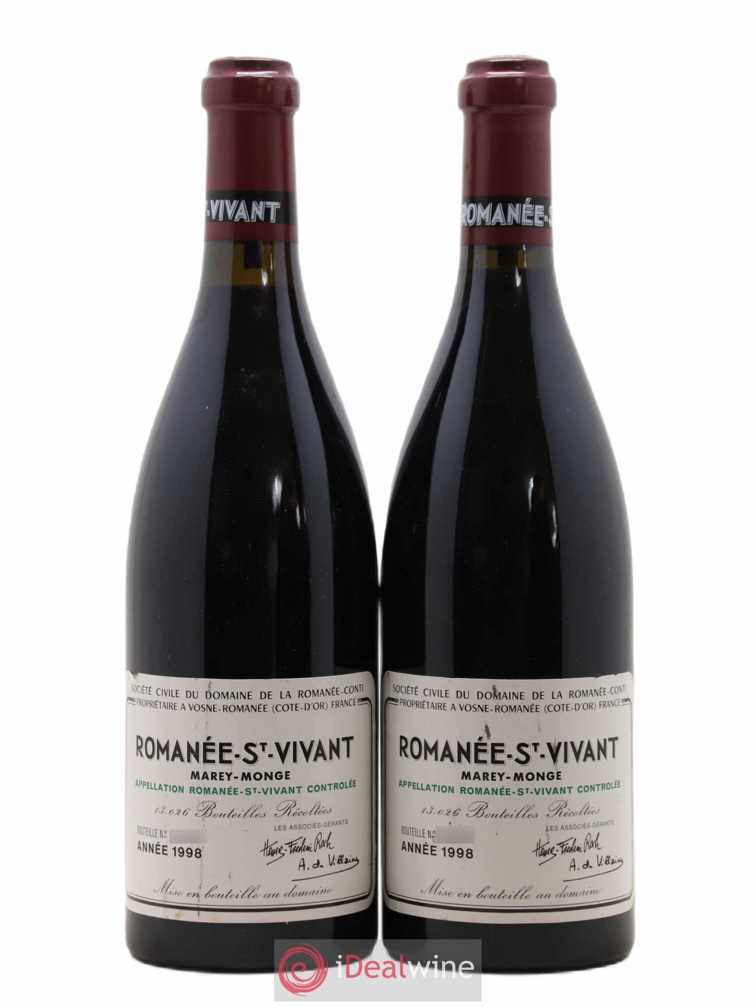 Romanée-Saint-Vivant Grand Cru Domaine de la Romanée-Conti 1998 - Lot de 2 bouteilles - 0