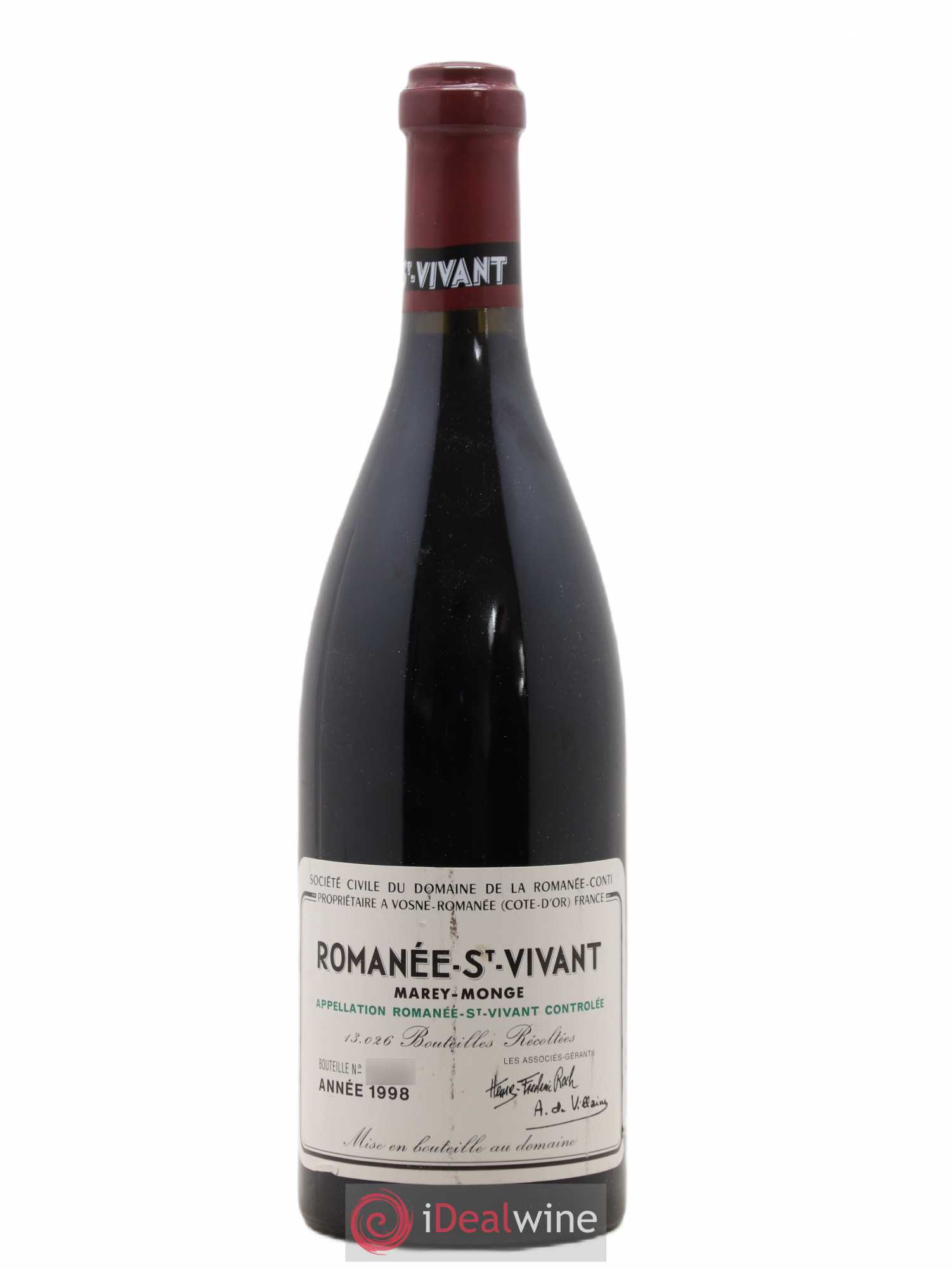 Romanée-Saint-Vivant Grand Cru Domaine de la Romanée-Conti 1998 - Lot de 1 bouteille - 0