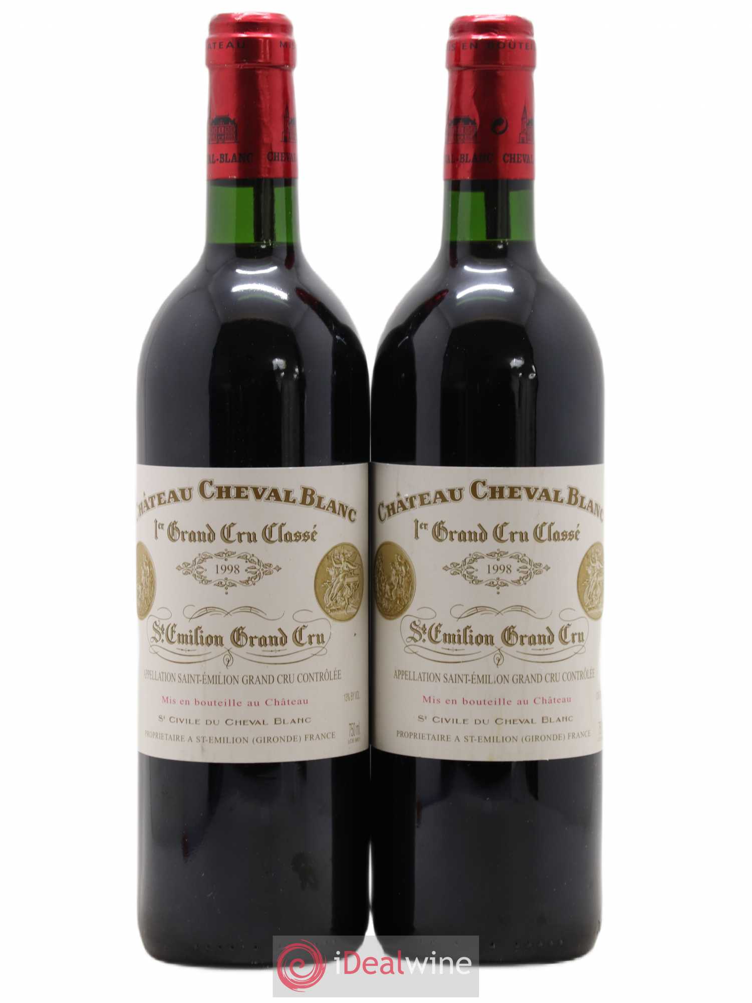 Château Cheval Blanc 1er Grand Cru Classé A 1998 - Lot de 2 bouteilles - 0