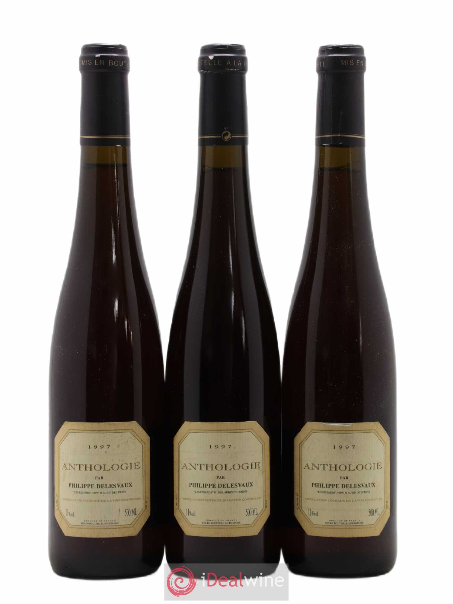 Coteaux du Layon Cuvée Anthologie Delesvaux 50cl 1997 - Lotto di 3 bottiglie - 0