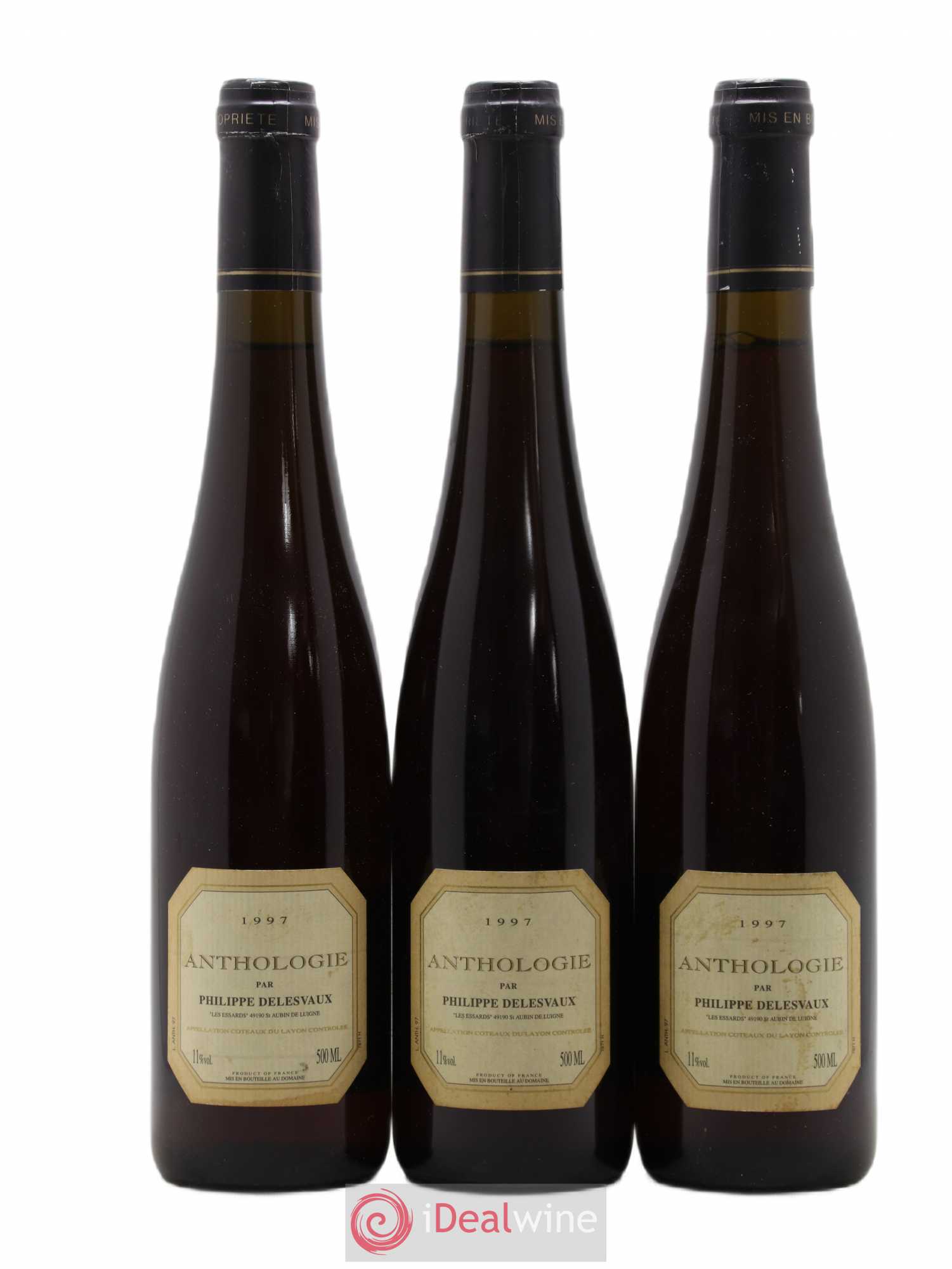 Coteaux du Layon Cuvée Anthologie Delesvaux 50cl 1997 - Lotto di 3 bottiglie - 0