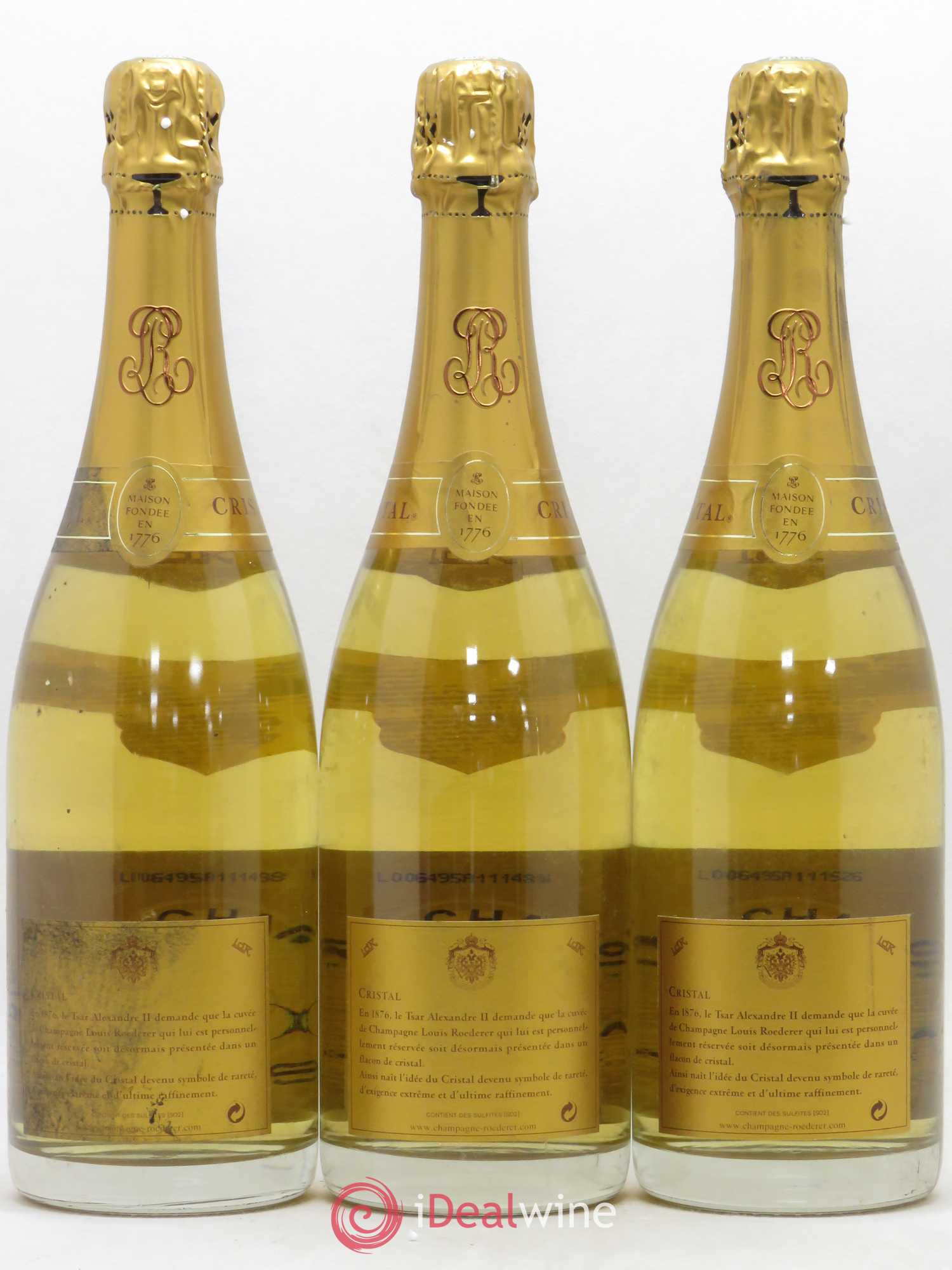 Cristal Louis Roederer 2000 - Lot de 3 bouteilles - 1