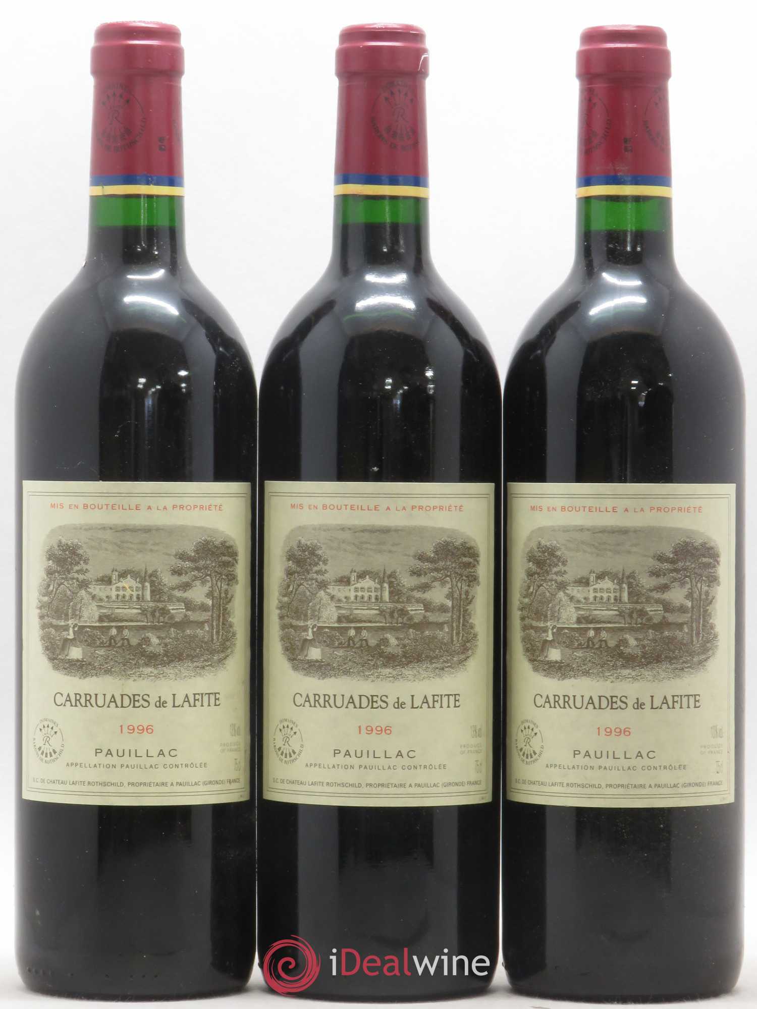 Carruades de Lafite Rothschild Second Vin 1996 - Lot de 3 bouteilles - 0